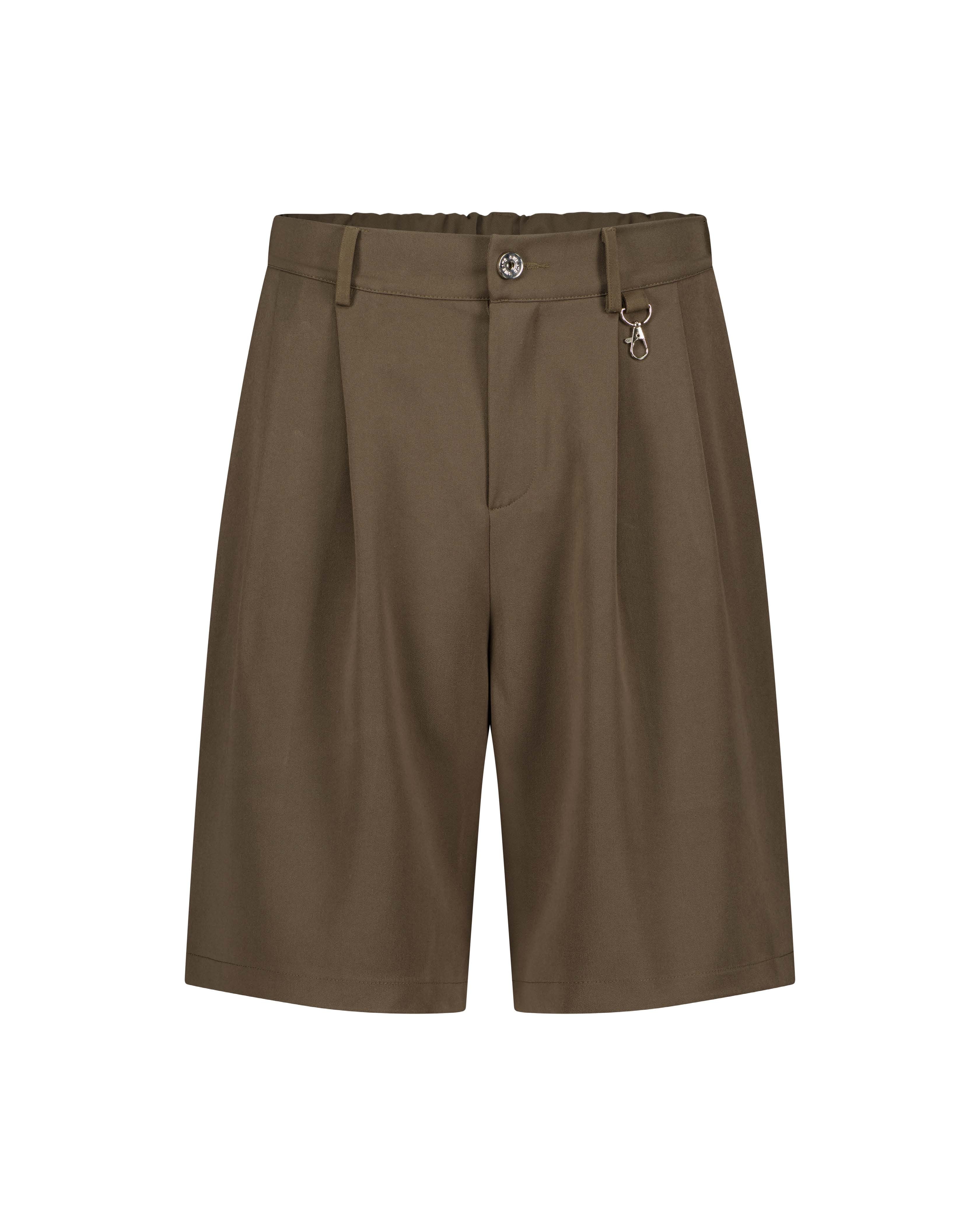 PLEATED SHORTS - BROWN