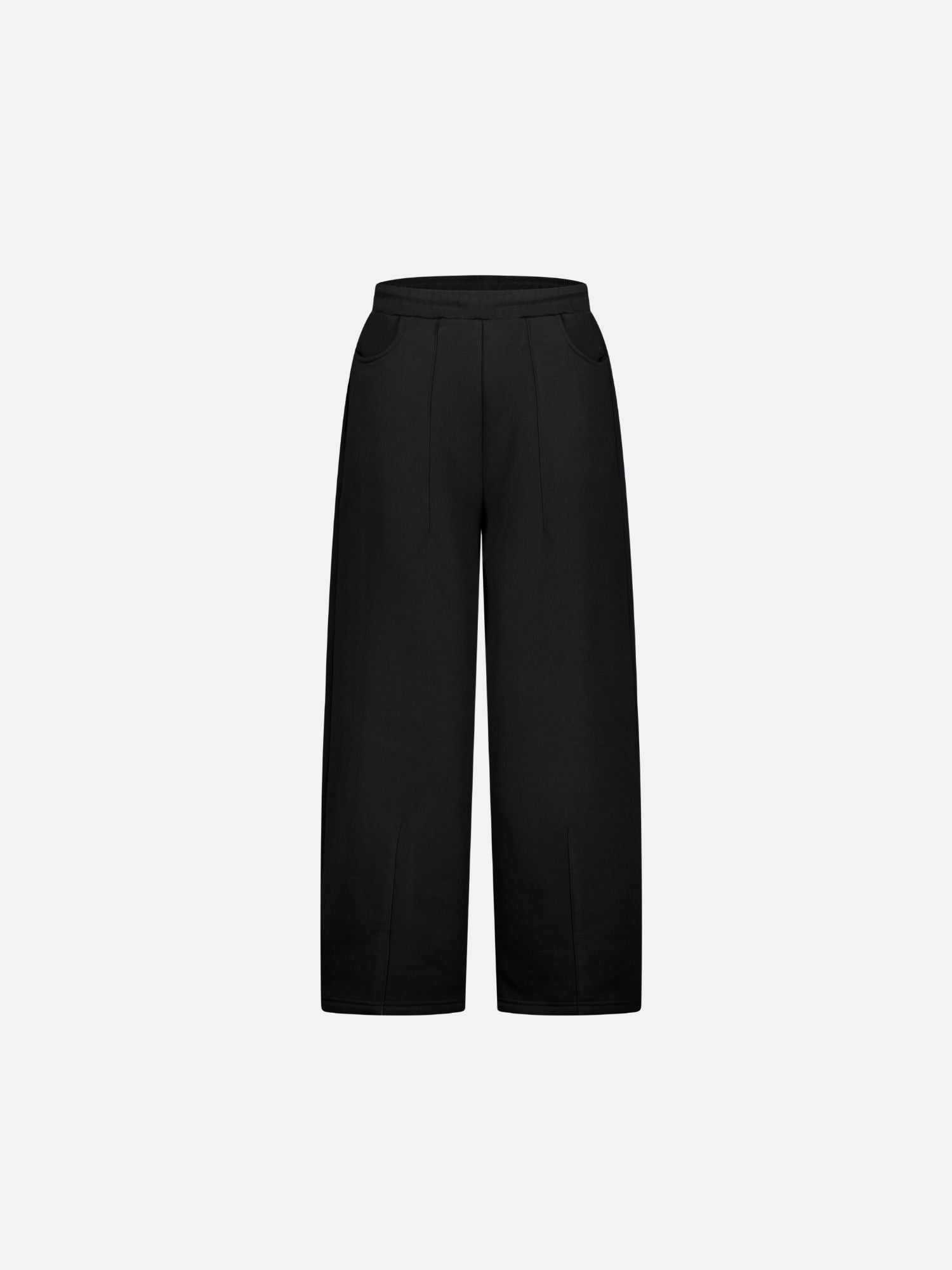 COZY STRAIGHT LEG SWEATS - BLACK