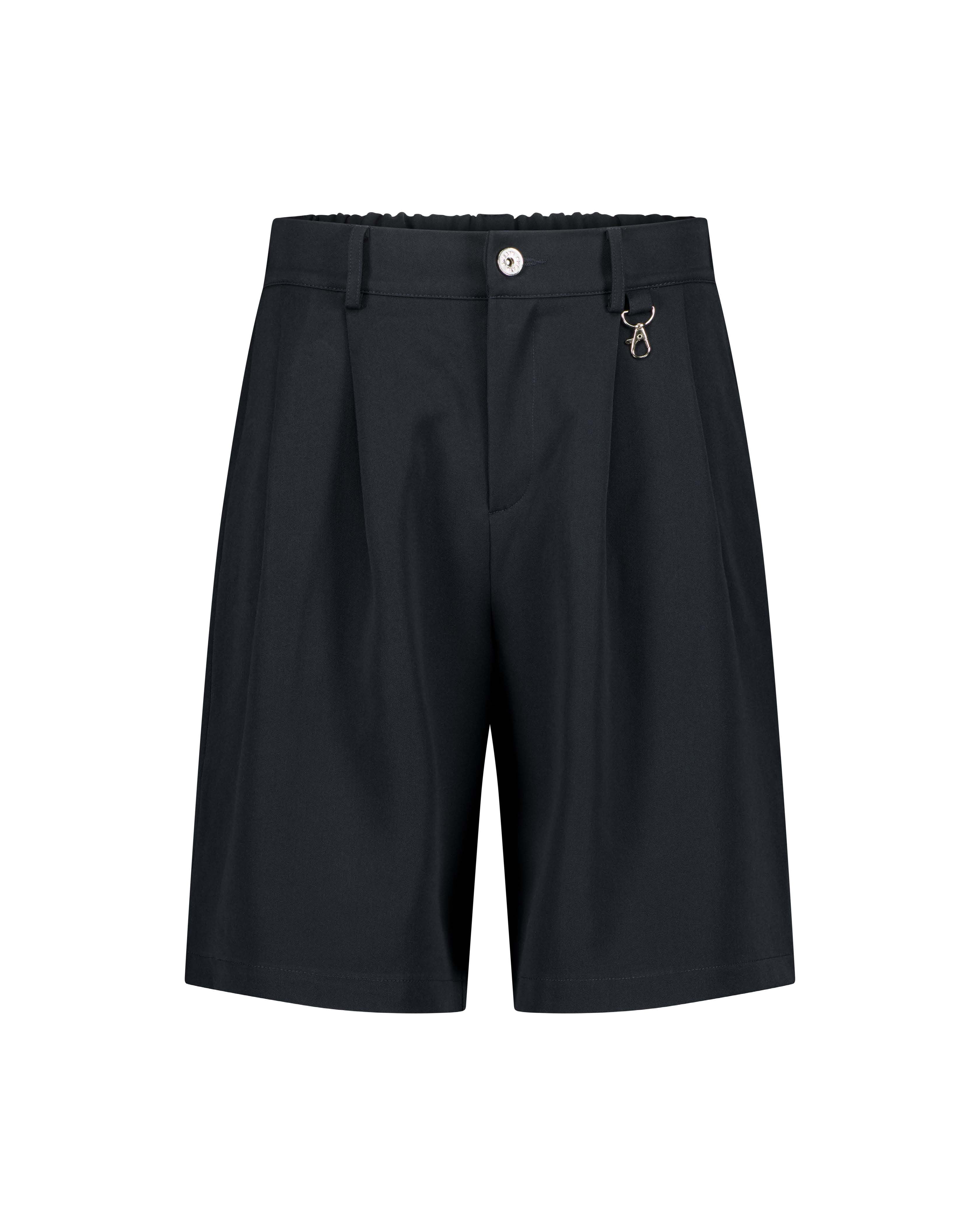 PLEATED SHORTS - NAVY