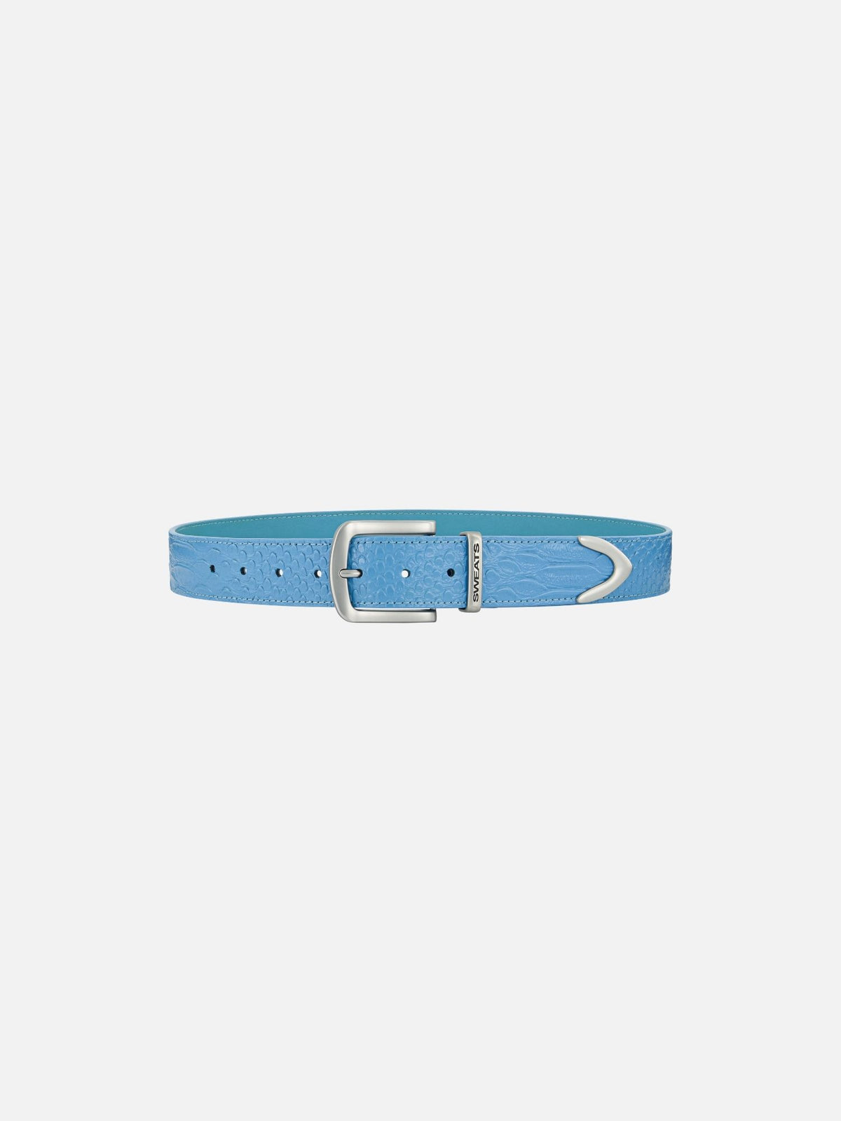 SNAKE SKIN LEATHER BELT - BLUE display picture 2