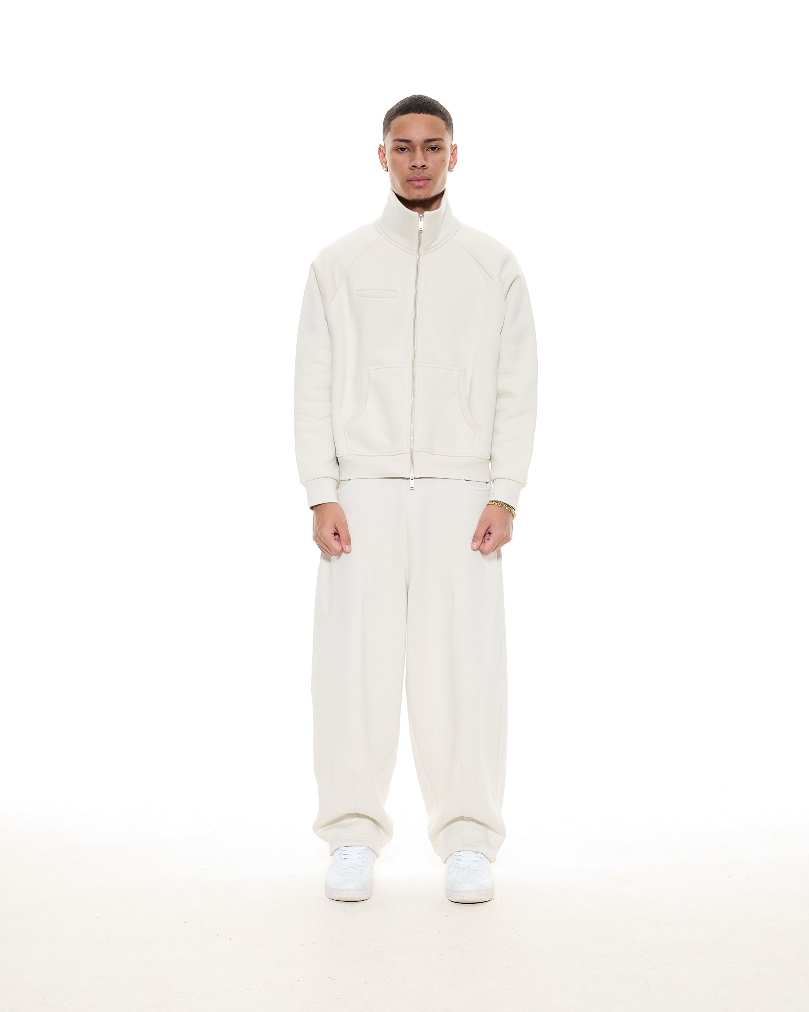 COZY TRACK JACKET - CHALK