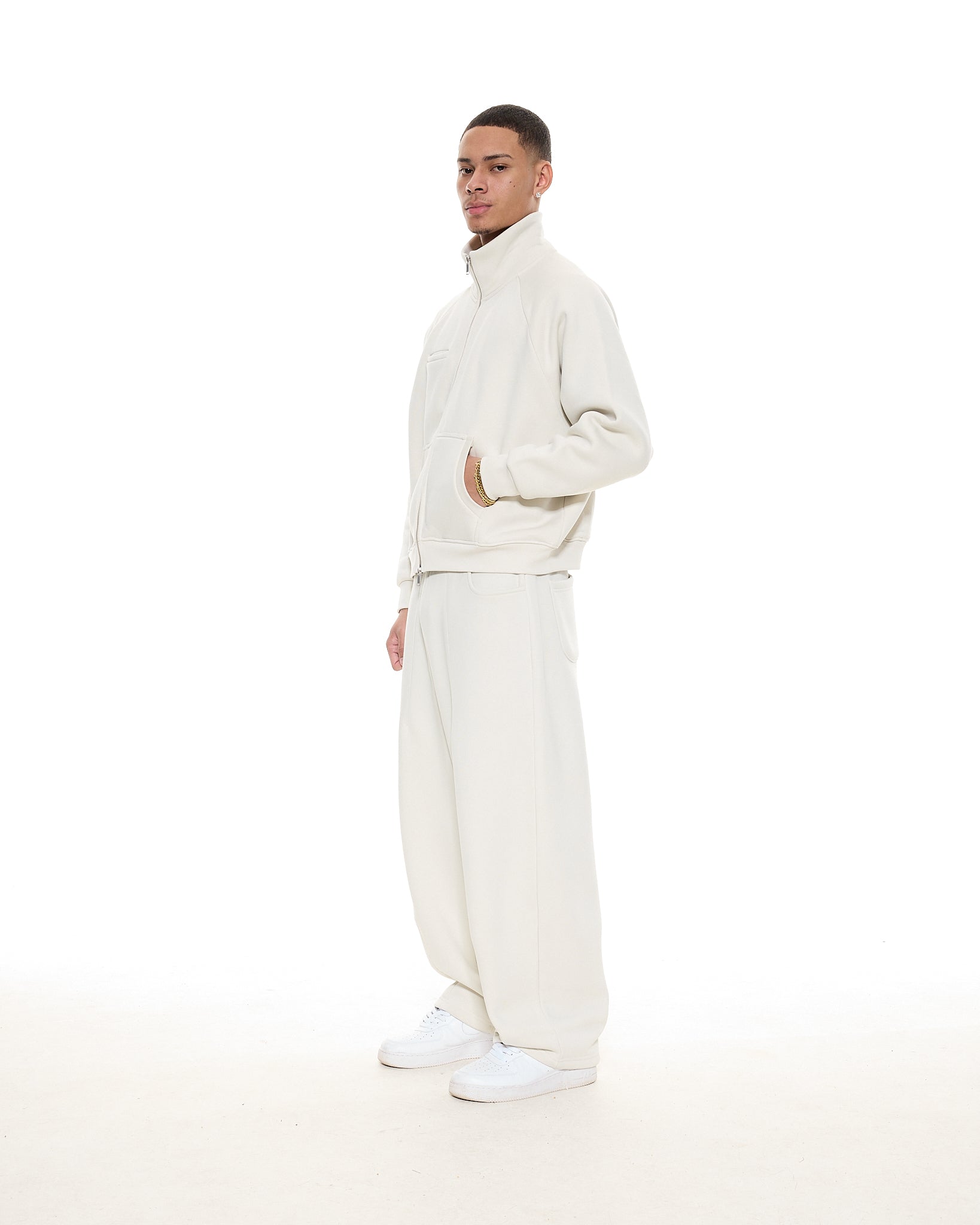 COZY TRACK JACKET - CHALK