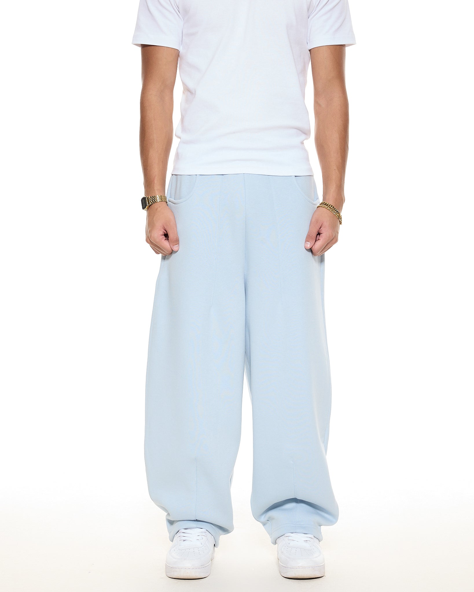 COZY STRAIGHT LEG SWEATS - GLACIER