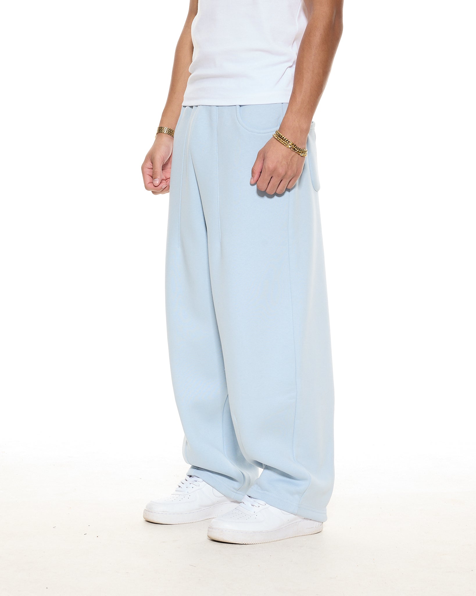 COZY STRAIGHT LEG SWEATS - GLACIER
