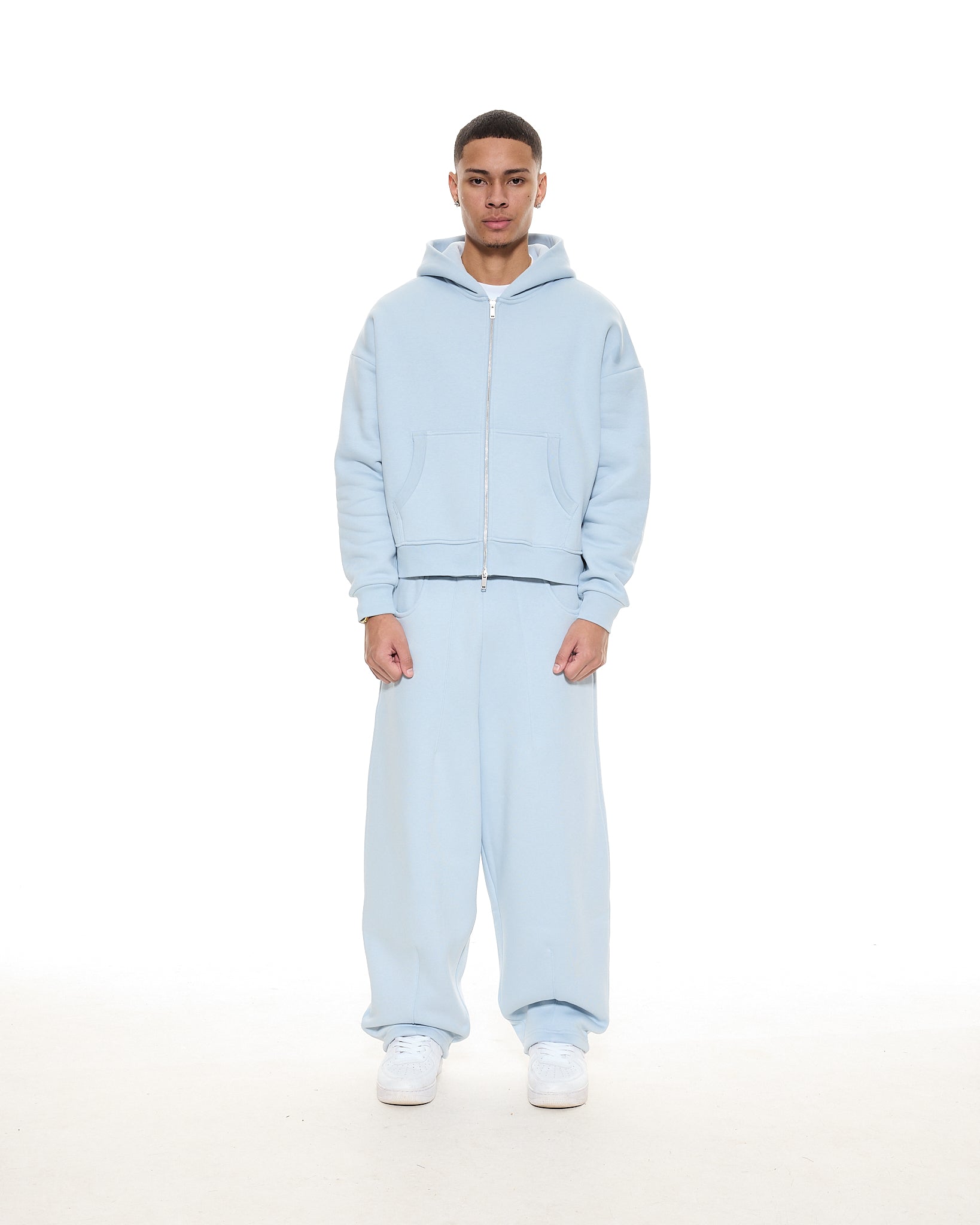 COZY STRAIGHT LEG SWEATS - GLACIER