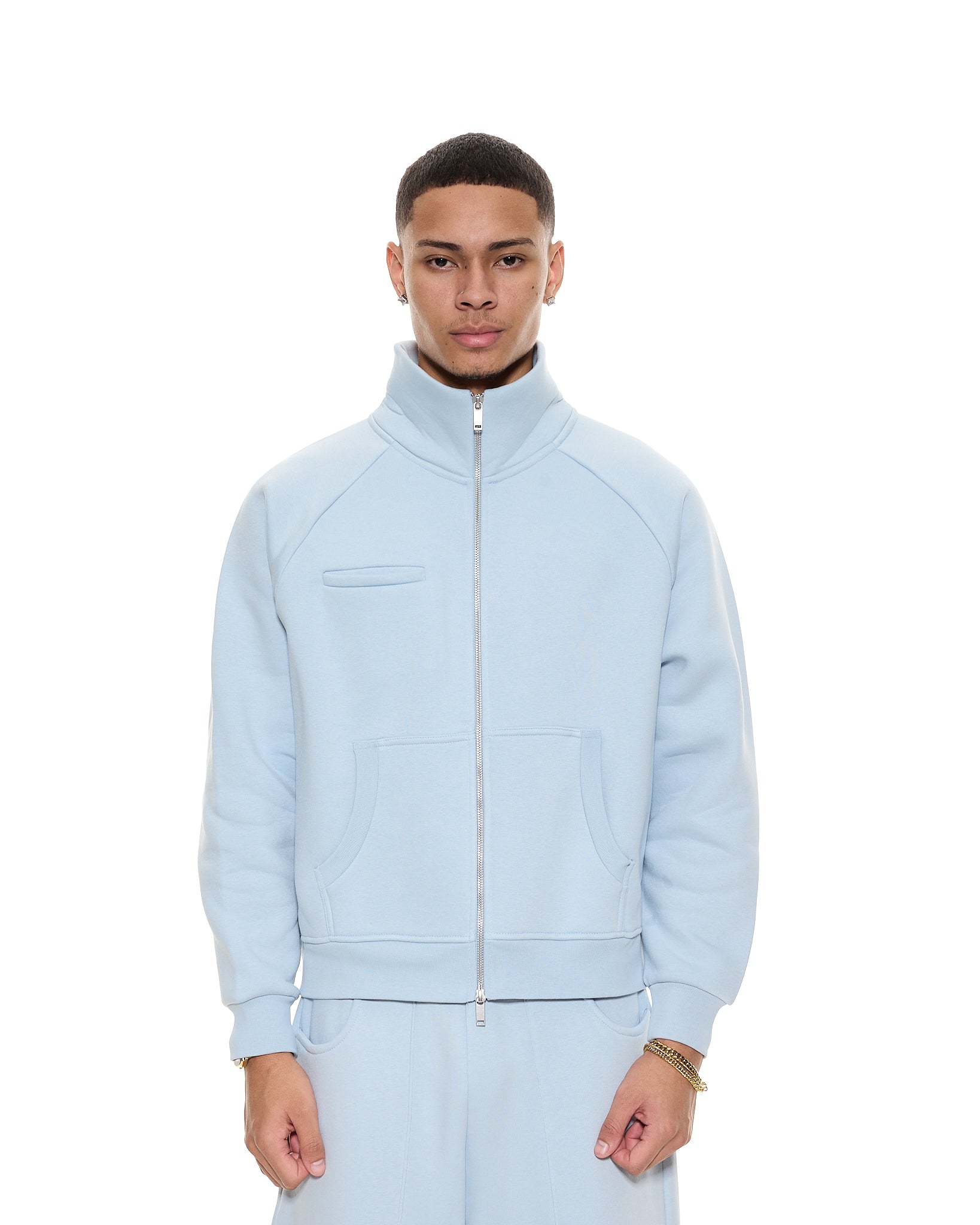 COZY TRACK JACKET - GLACIER