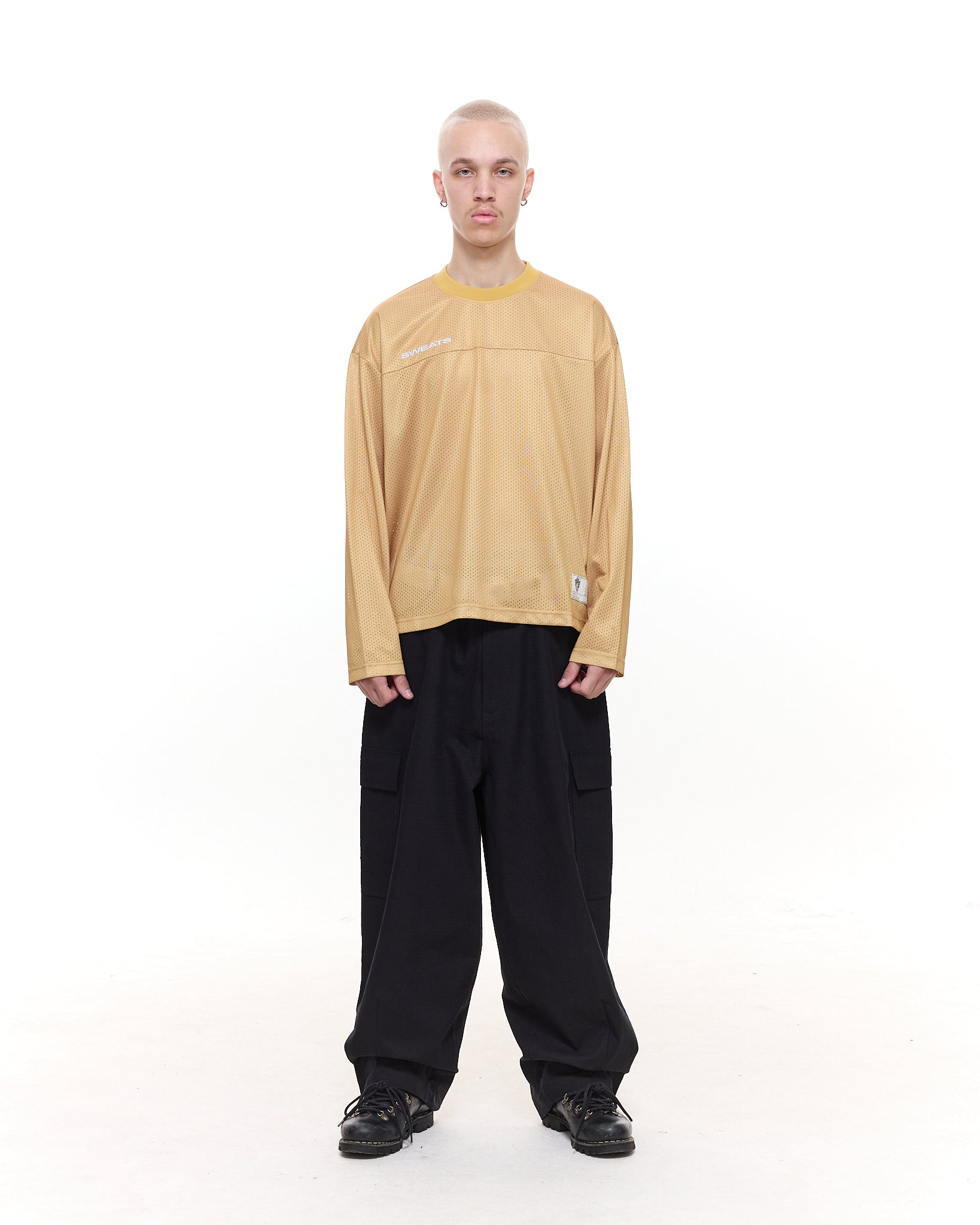 MESH LS T-SHIRT - MUSTARD