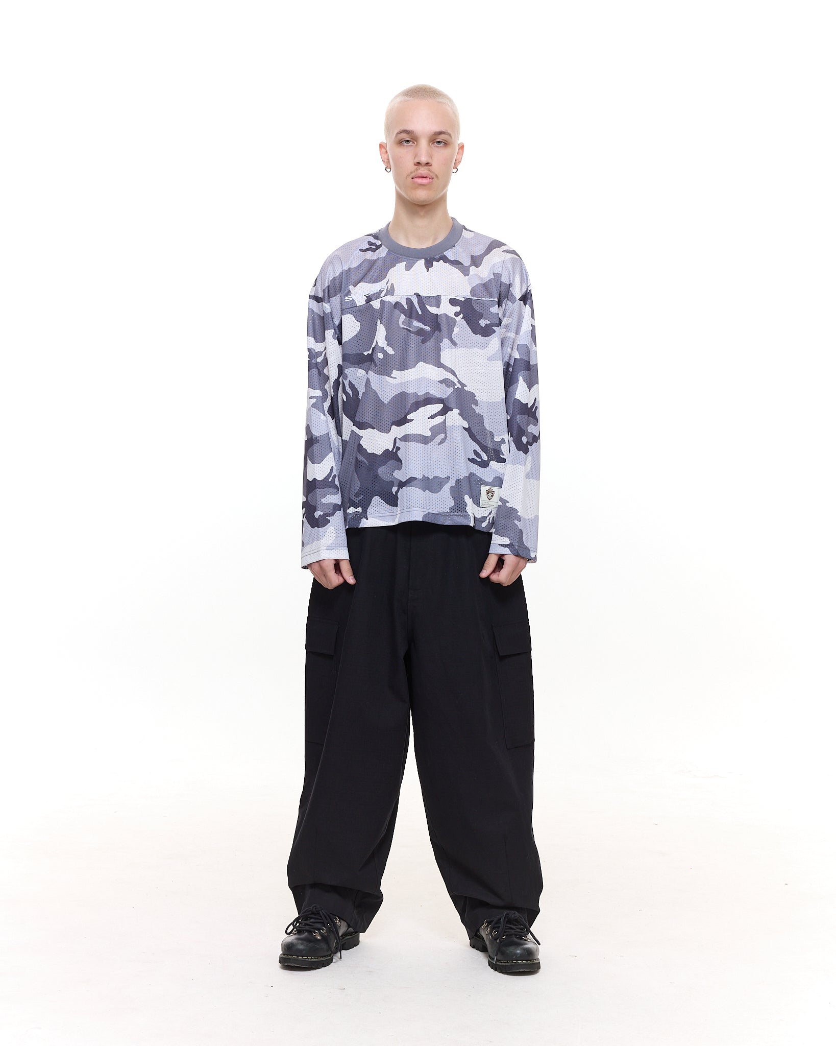 MESH LS T-SHIRT - SNOW CAMO