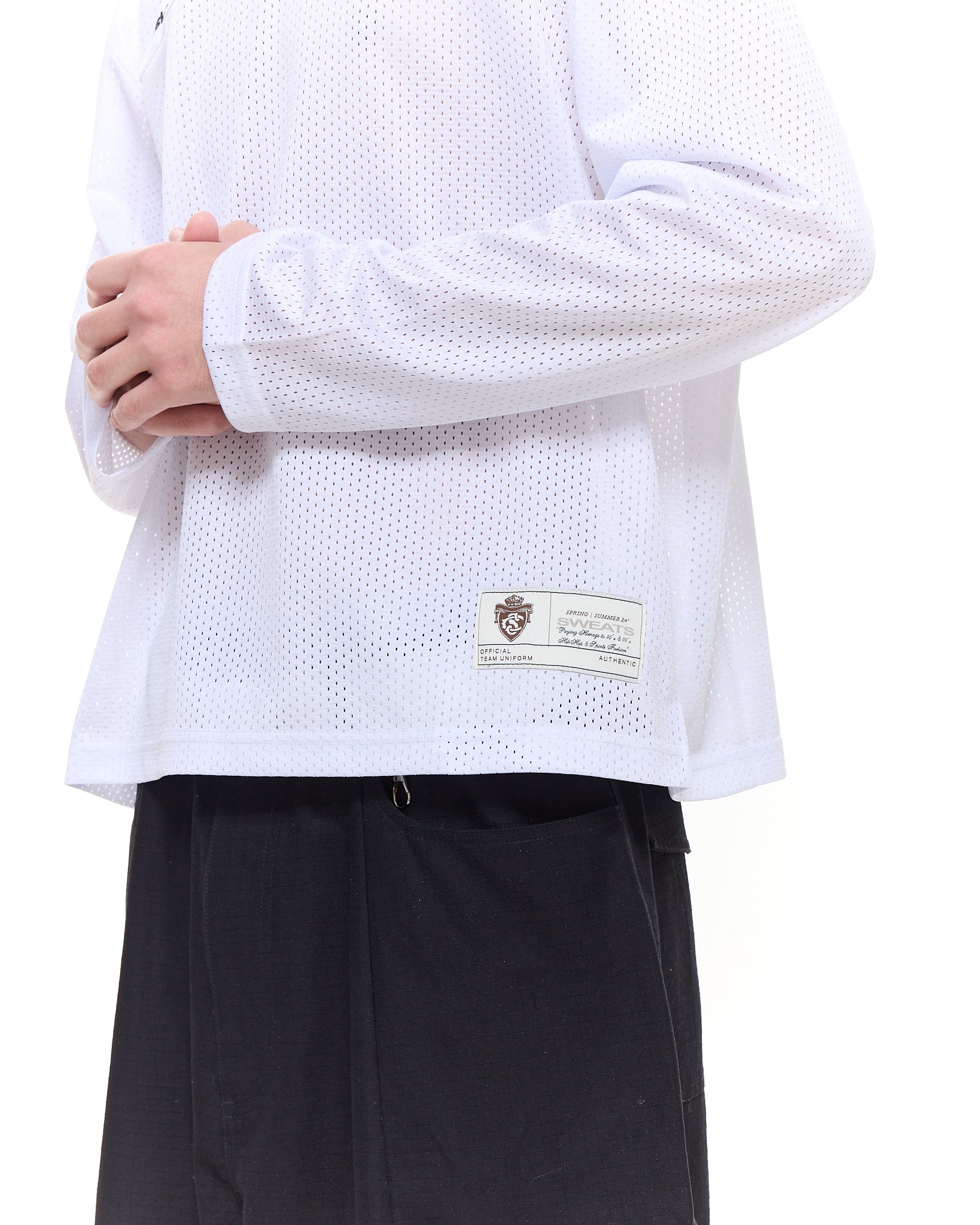 MESH LS T-SHIRT - WHITE