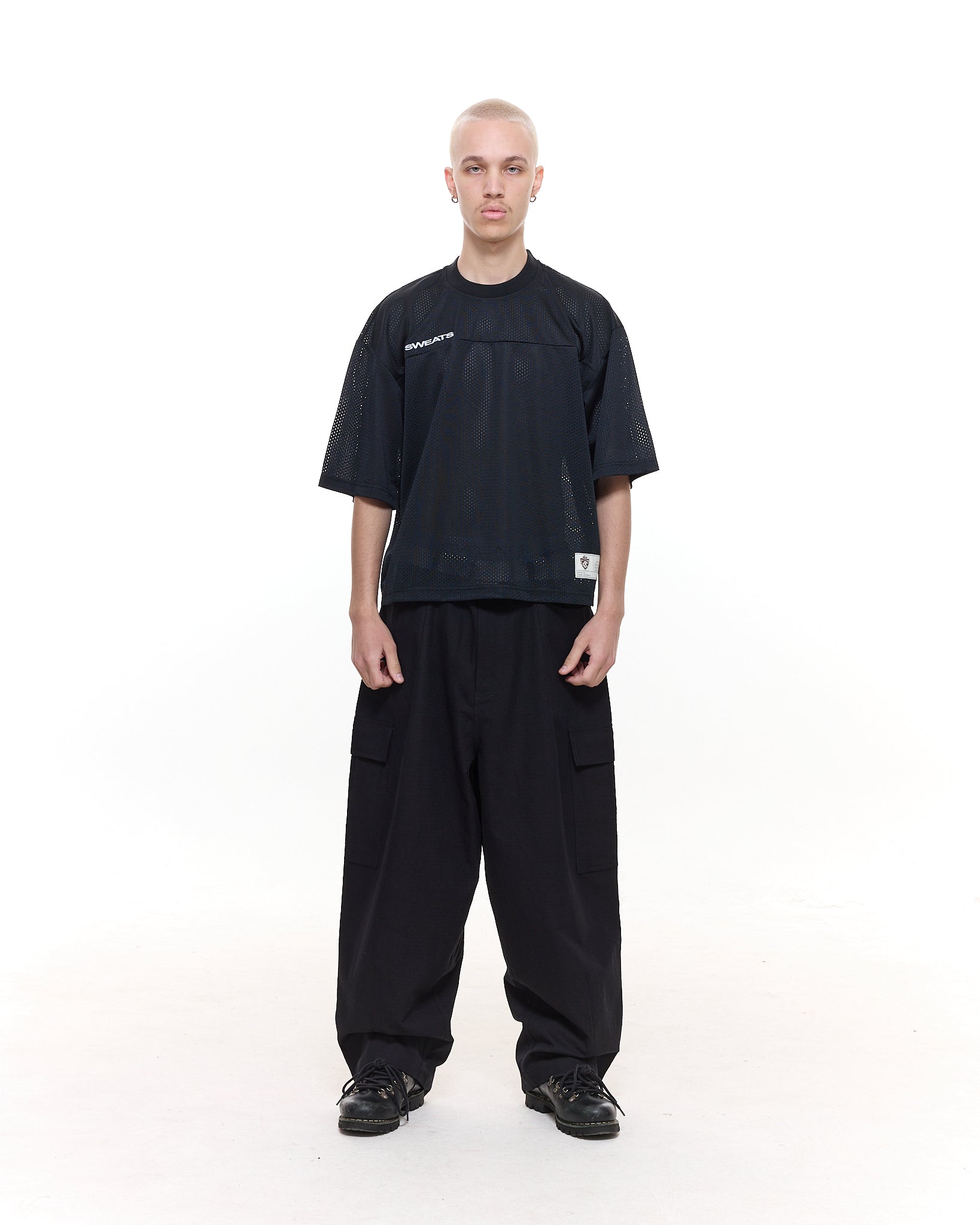 MESH SS T-SHIRT - BLACK