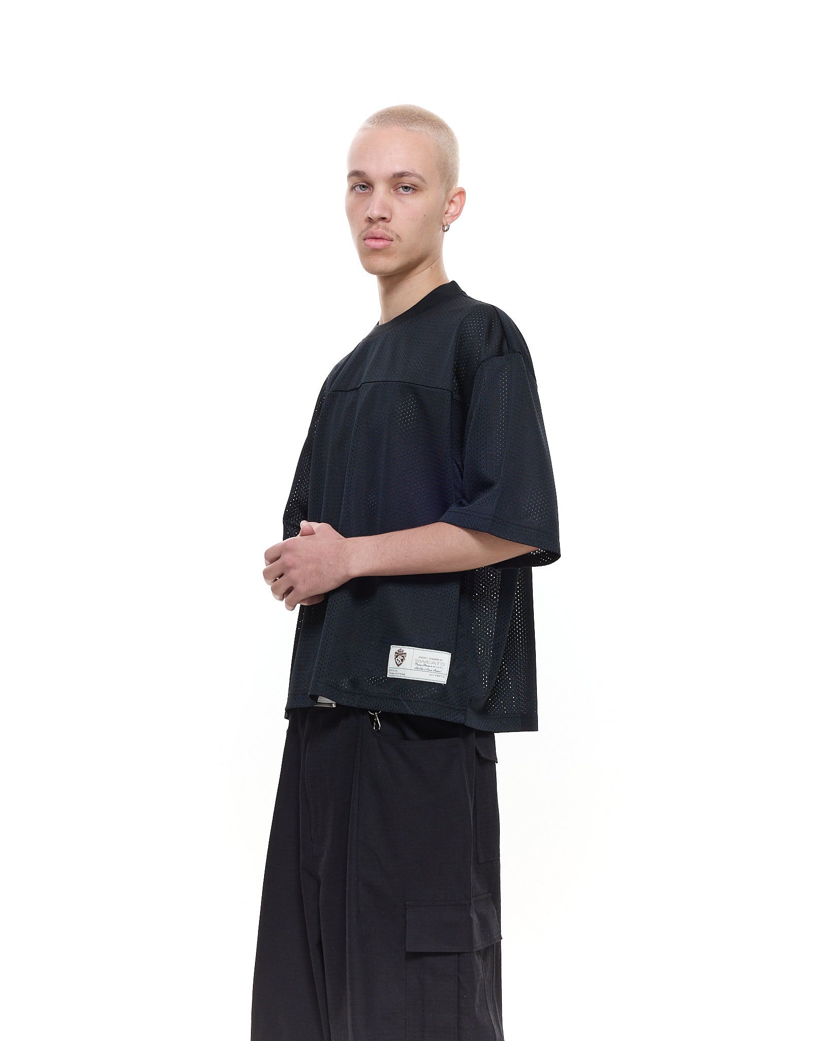 MESH SS T-SHIRT - BLACK