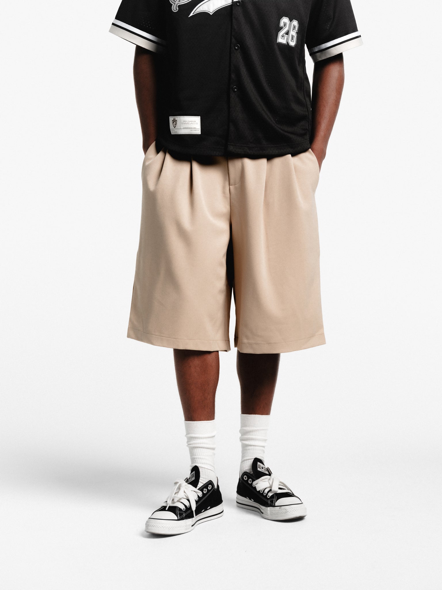 PLEATED SHORTS - SAND