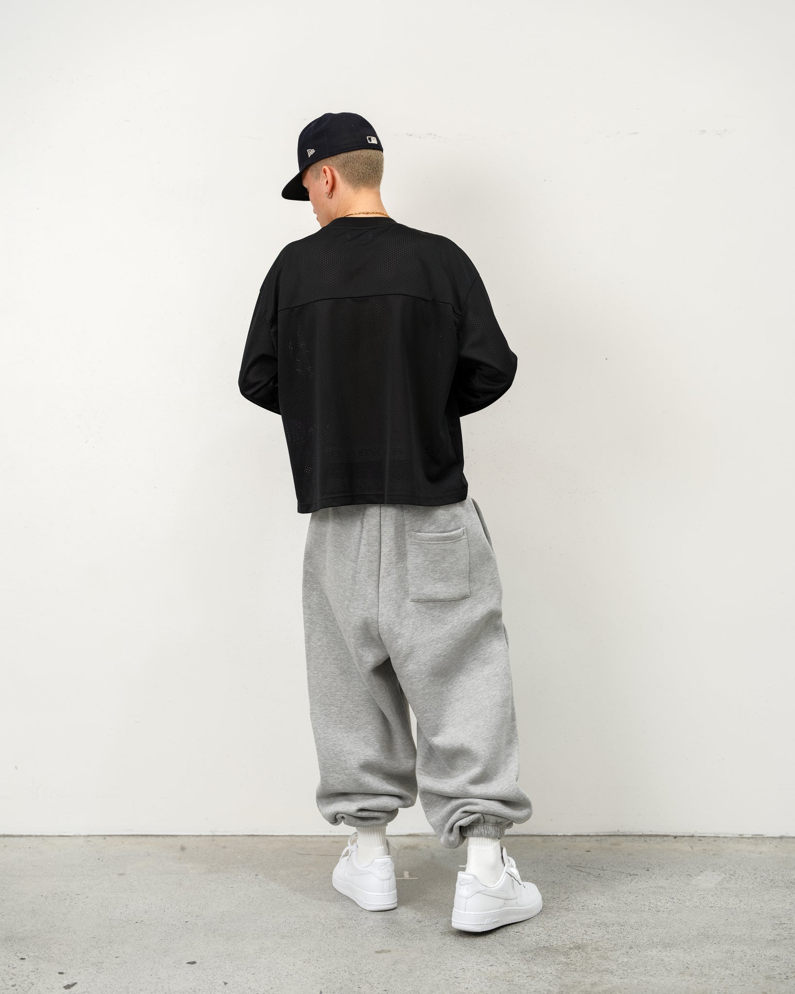 MESH LS T-SHIRT - BLACK