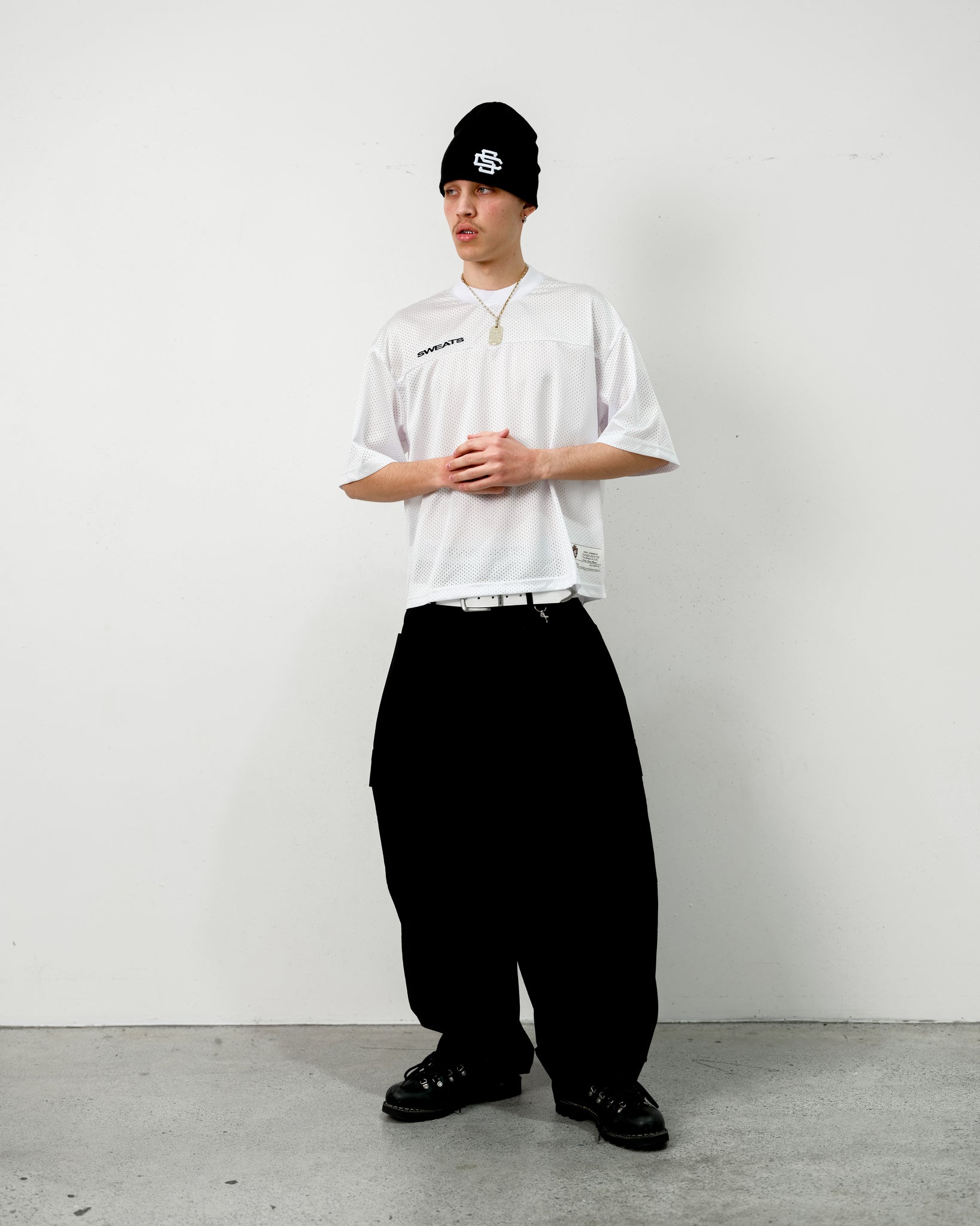 MESH SS T-SHIRT - WHITE