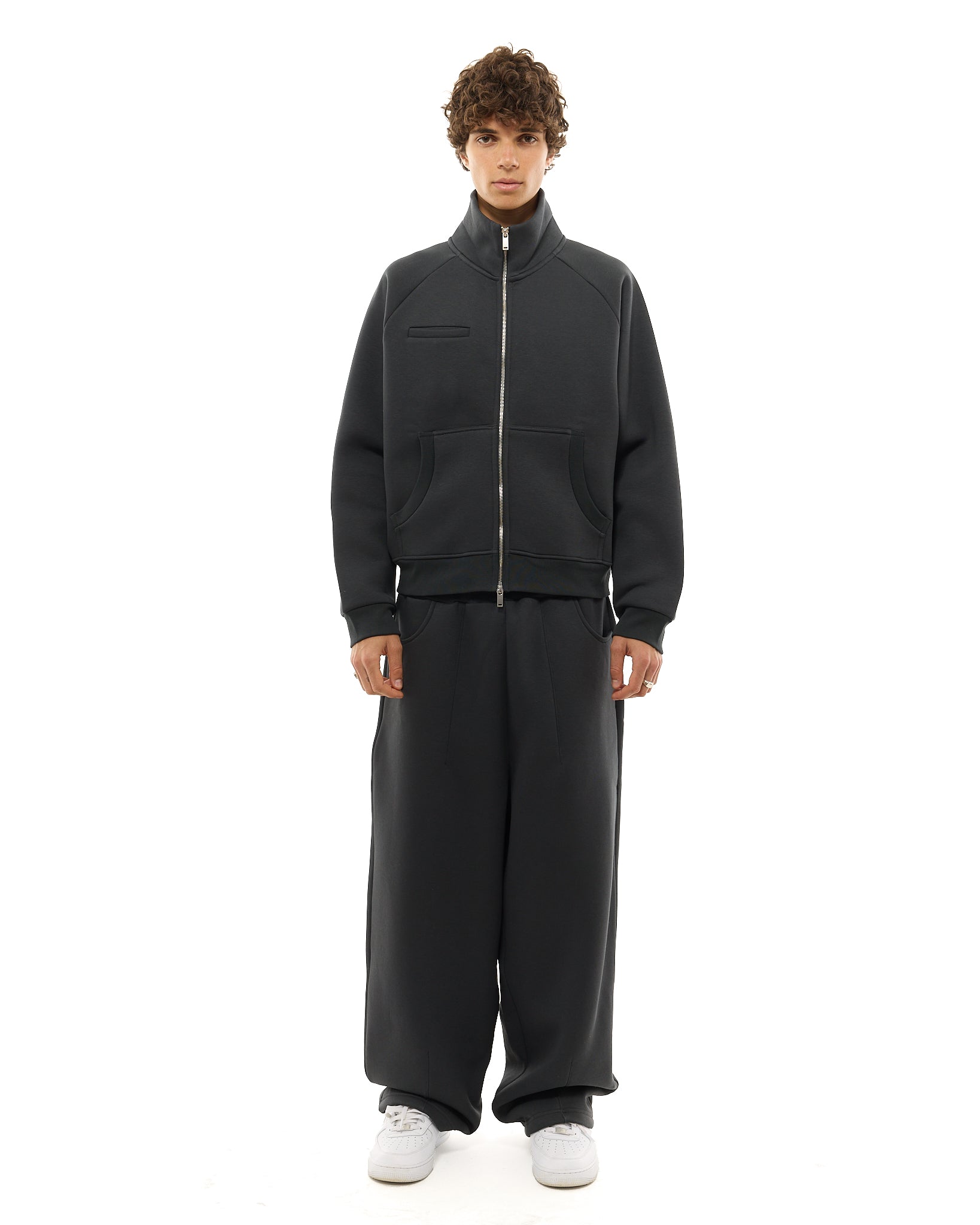 COZY TRACK JACKET - GRANITE