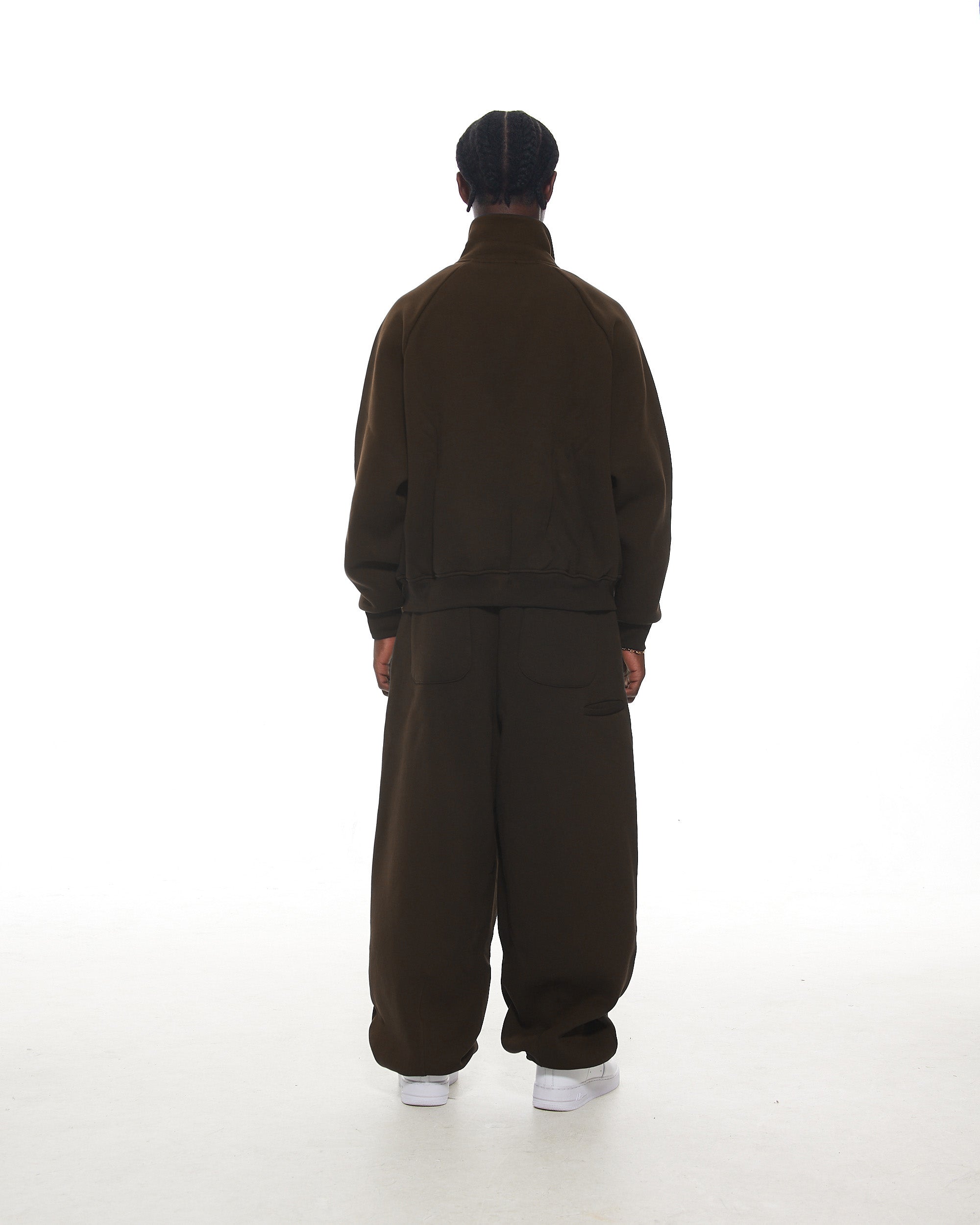 COZY TRACK JACKET - COFFEE