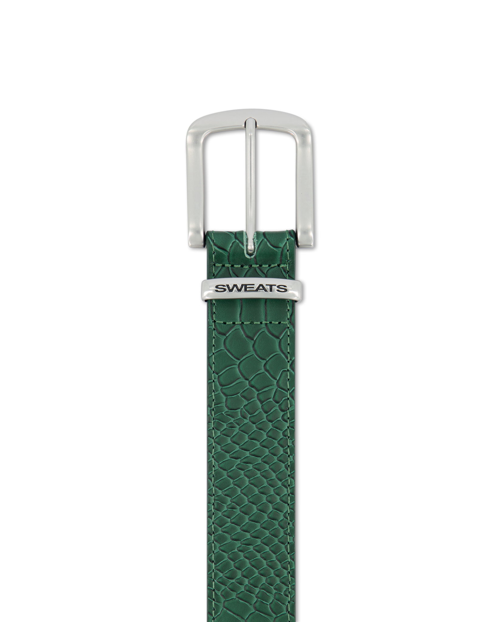 SNAKE SKIN LEATHER BELT - GREEN