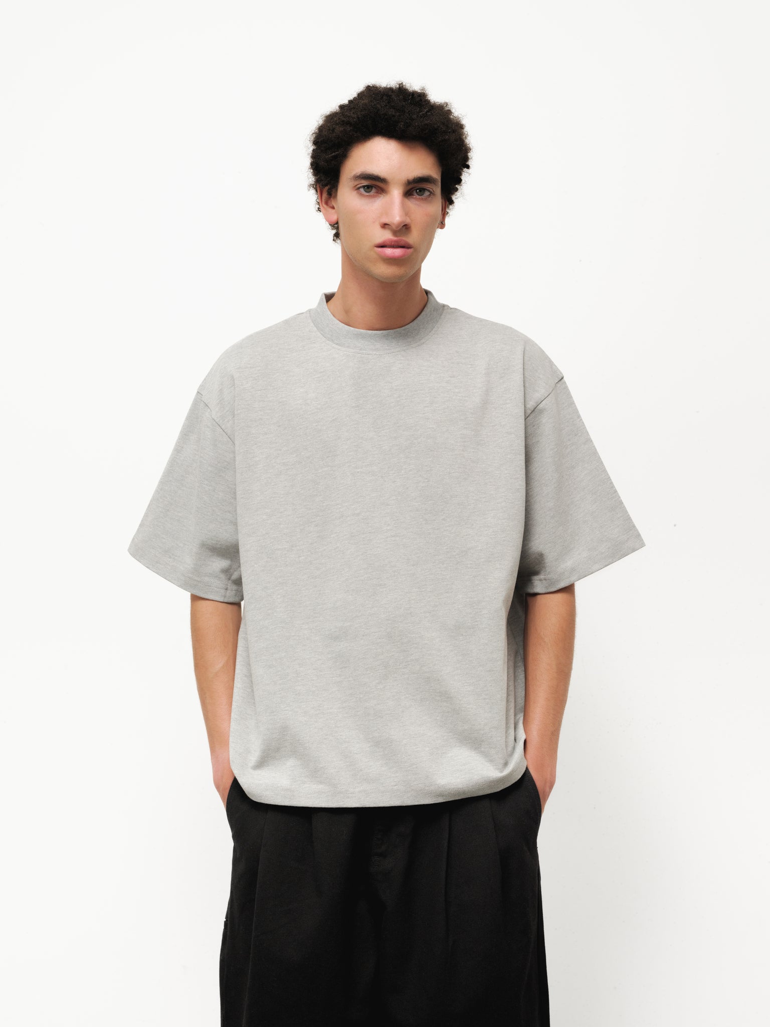 SIGNATURE BLANK T-SHIRT - MARLE GREY