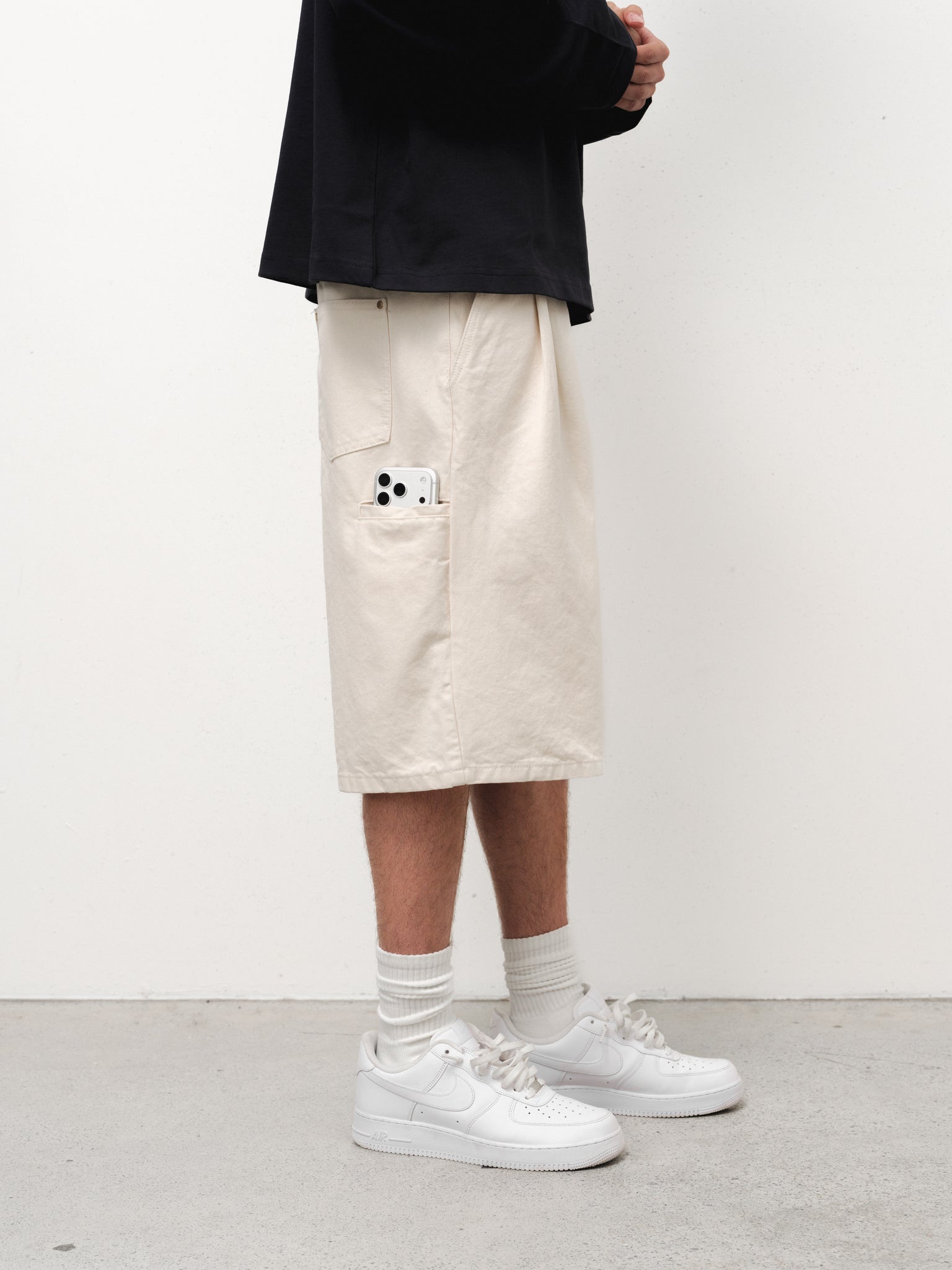 WORKWEAR SHORTS - ECRU