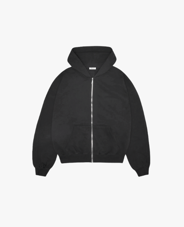 HEAVYWEIGHT ZIP UP - WASHED BLACK