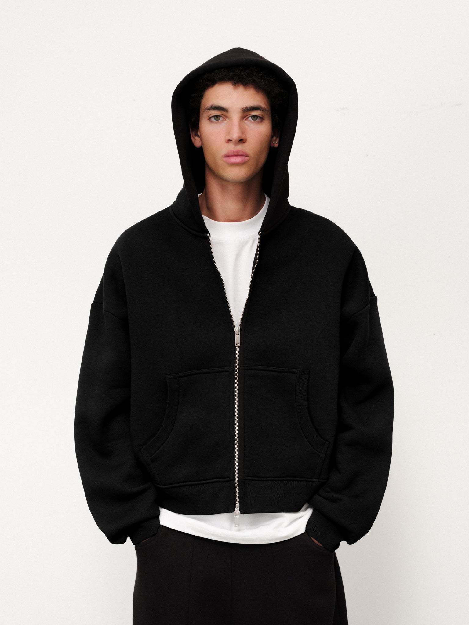 トップス SWEATS COZY ZIP UP - BLACK Black Cozy Zip Up | Sweats Collective