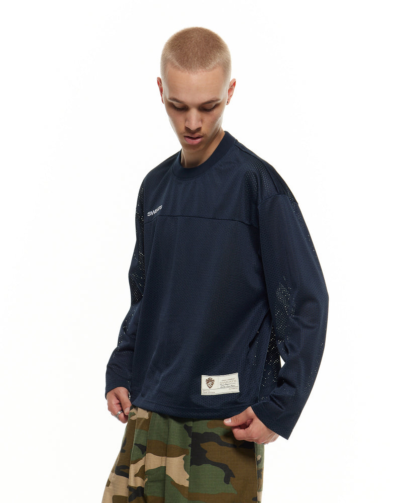 MESH LS T-SHIRT - NAVY