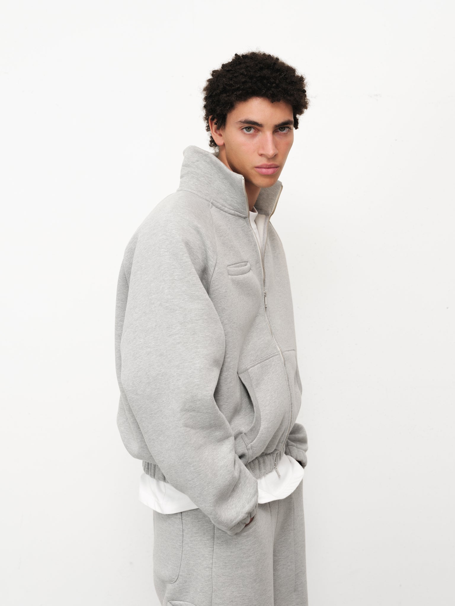 Grey Cozy Track Jacket | Sweats Collective