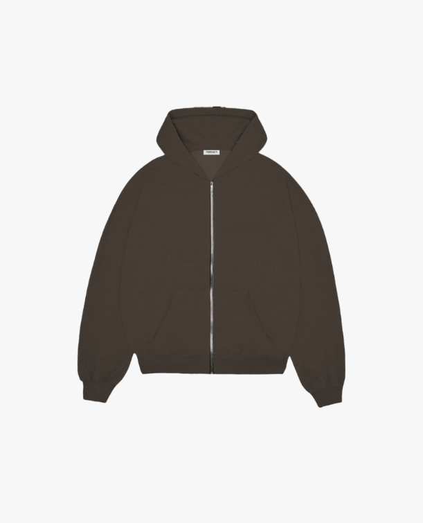 COZY ZIP UP - COFFEE