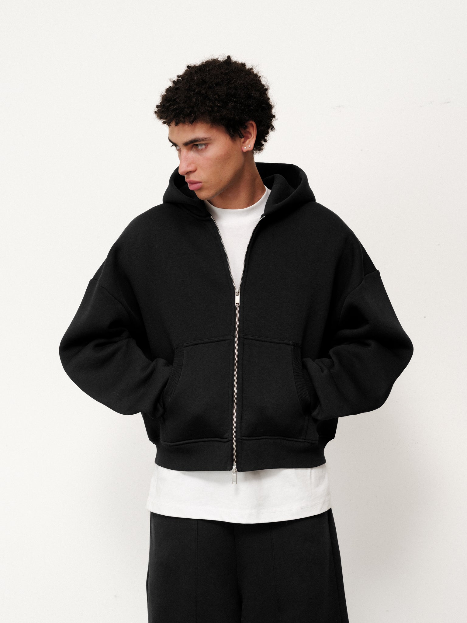 Black Cozy Zip Up | Sweats Collective
