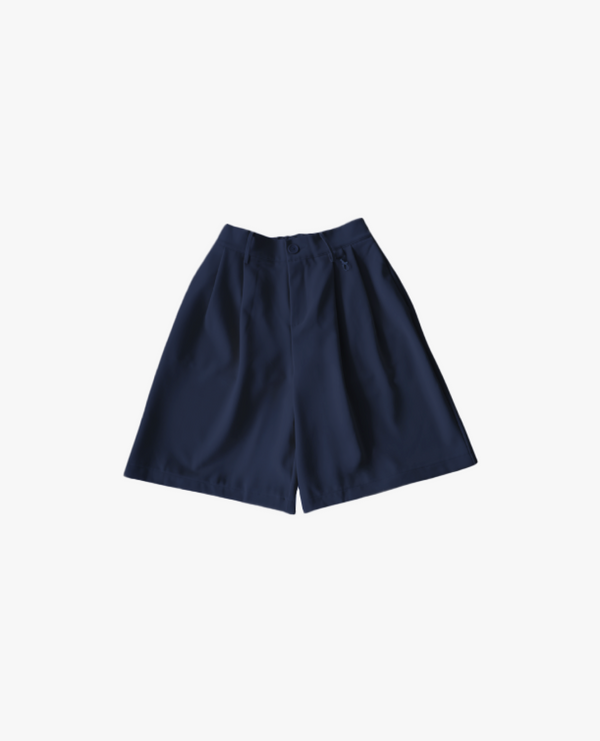 PLEATED SHORTS - NAVY