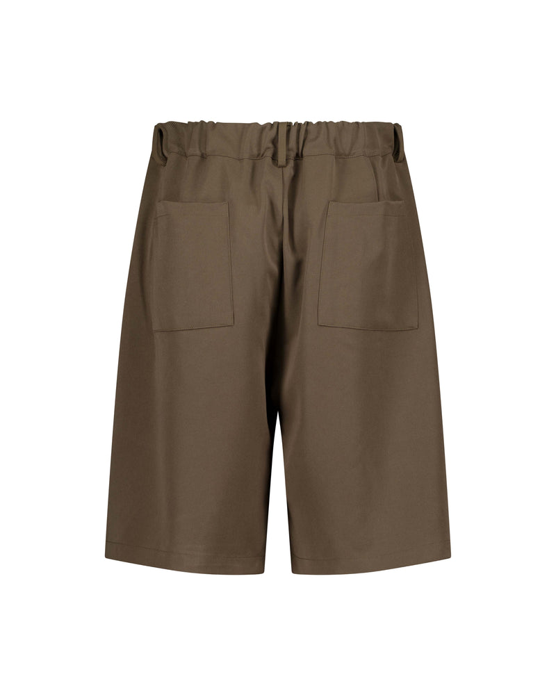 PLEATED SHORTS - BROWN