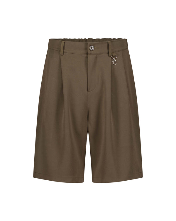 PLEATED SHORTS - BROWN