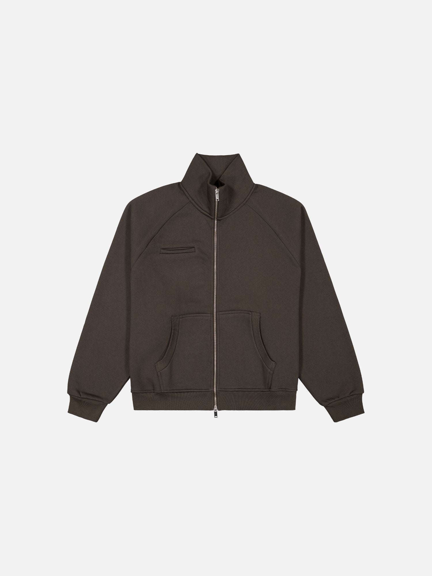 COZY TRACK JACKET - COFFEE