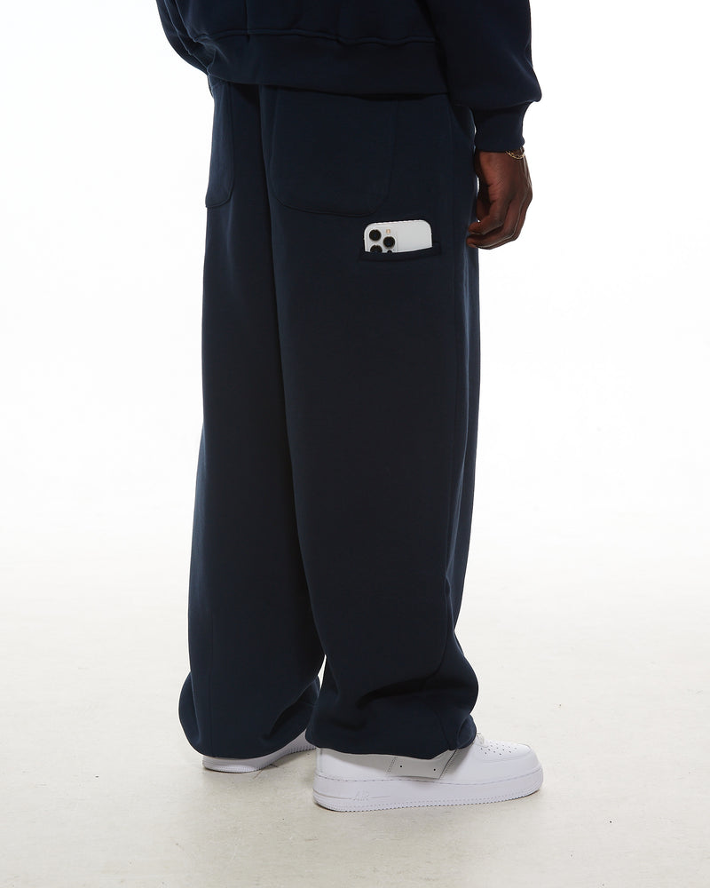 COZY STRAIGHT LEG SWEATS - NAVY