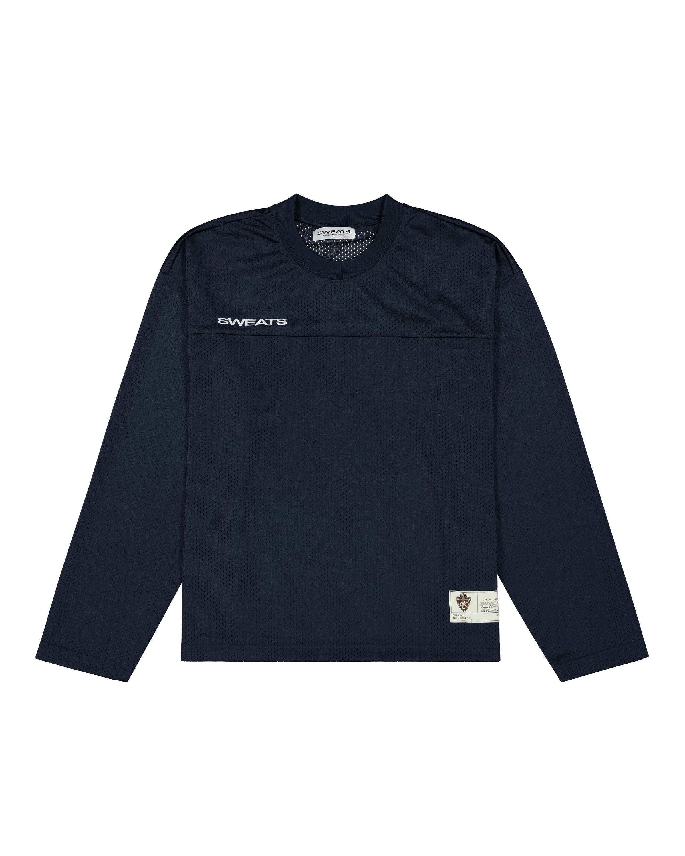 Navy Wash Burger LS Tee