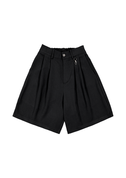 PLEATED SHORTS - BLACK