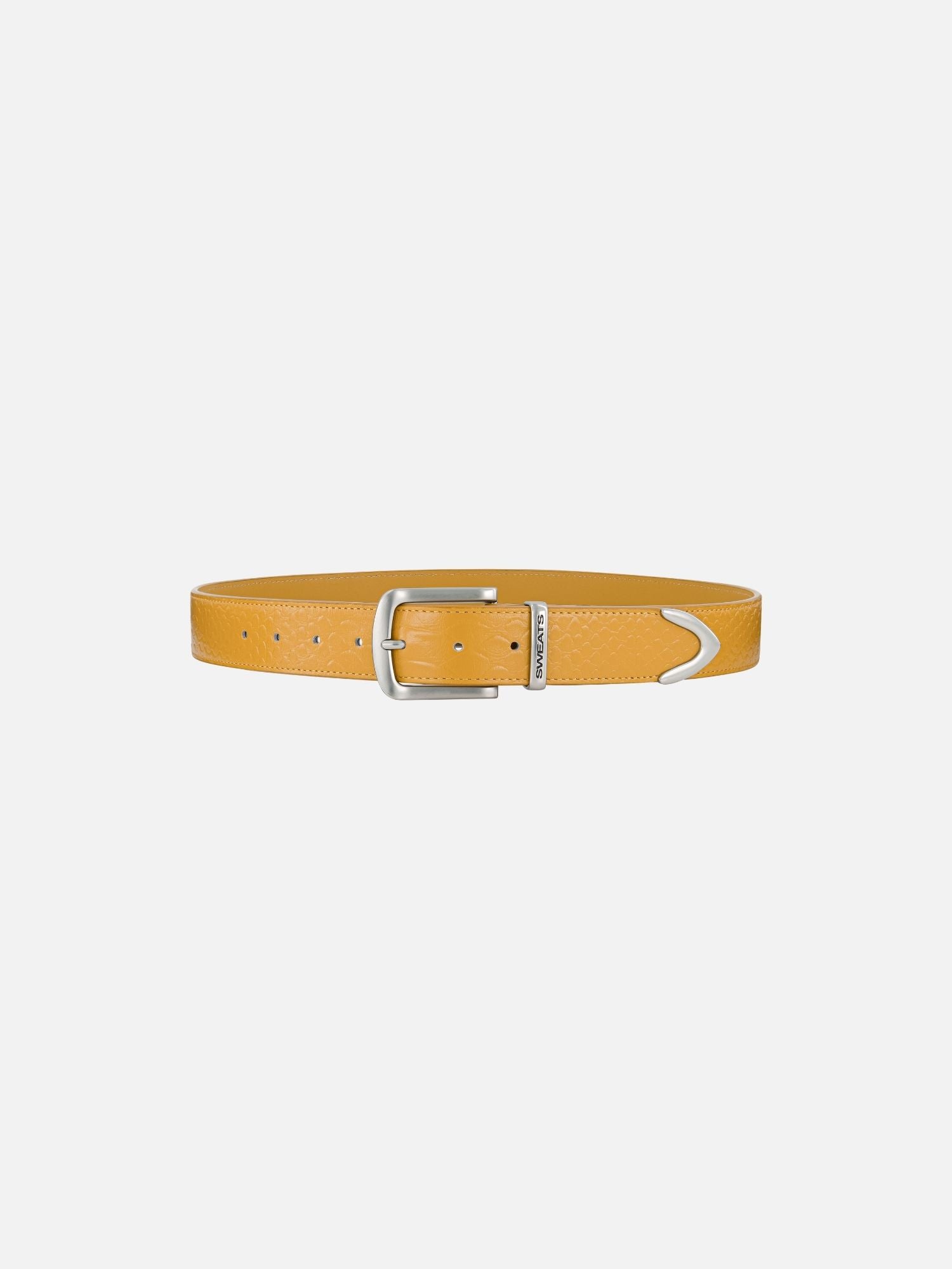 SNAKE SKIN LEATHER BELT - YELLOW