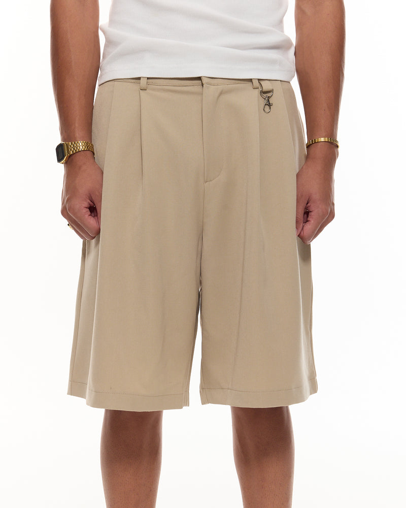 PLEATED SHORTS - SAND