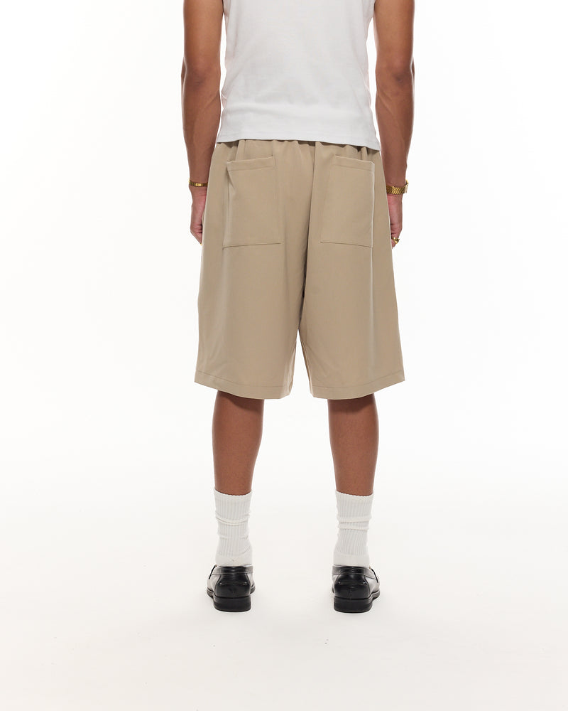 PLEATED SHORTS - SAND