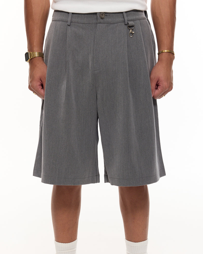 PLEATED SHORTS - GREY