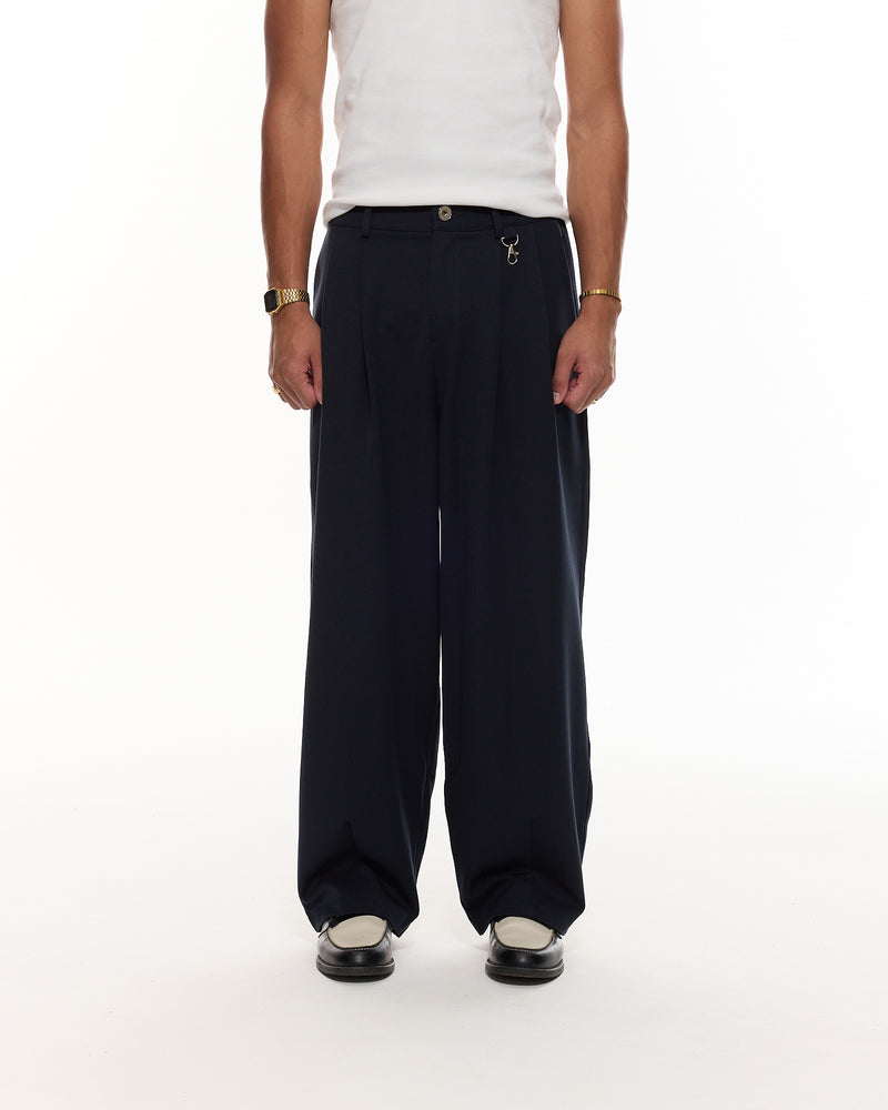 PLEATED PANT - NAVY