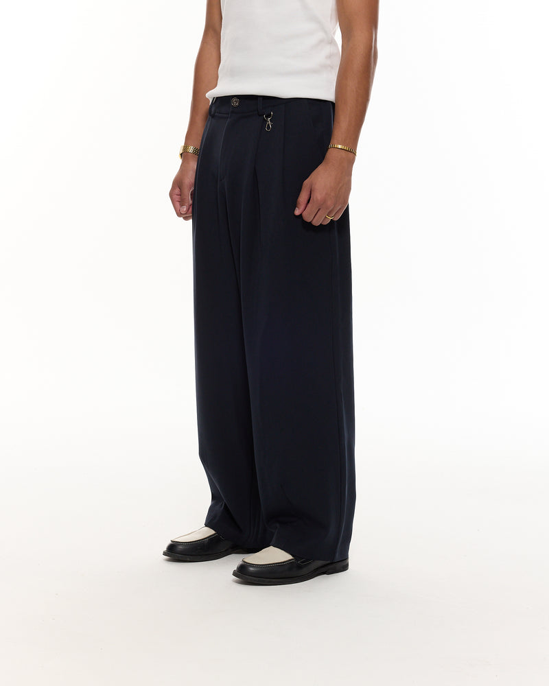 PLEATED PANT - NAVY