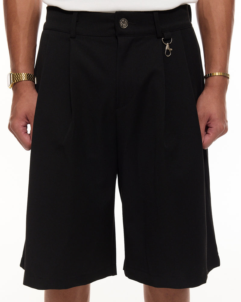 PLEATED SHORTS - BLACK