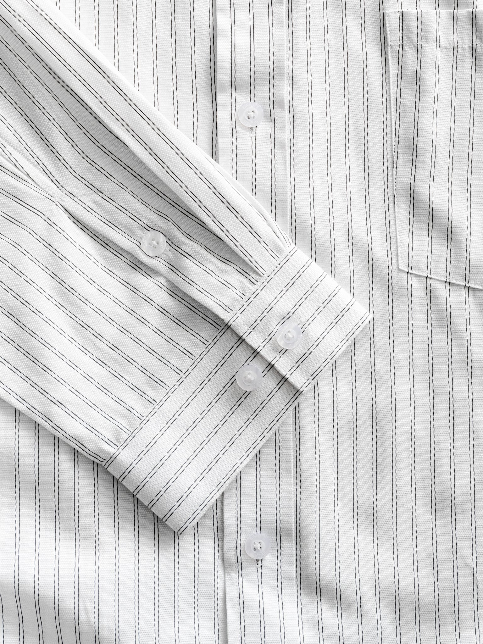 STRIPED BUTTON UP - WHITE