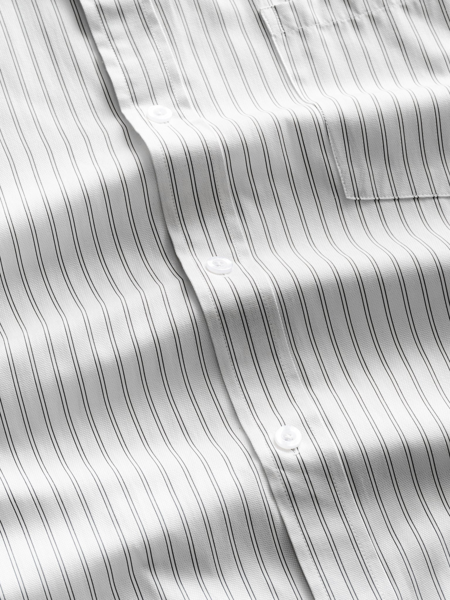 STRIPED BUTTON UP - WHITE