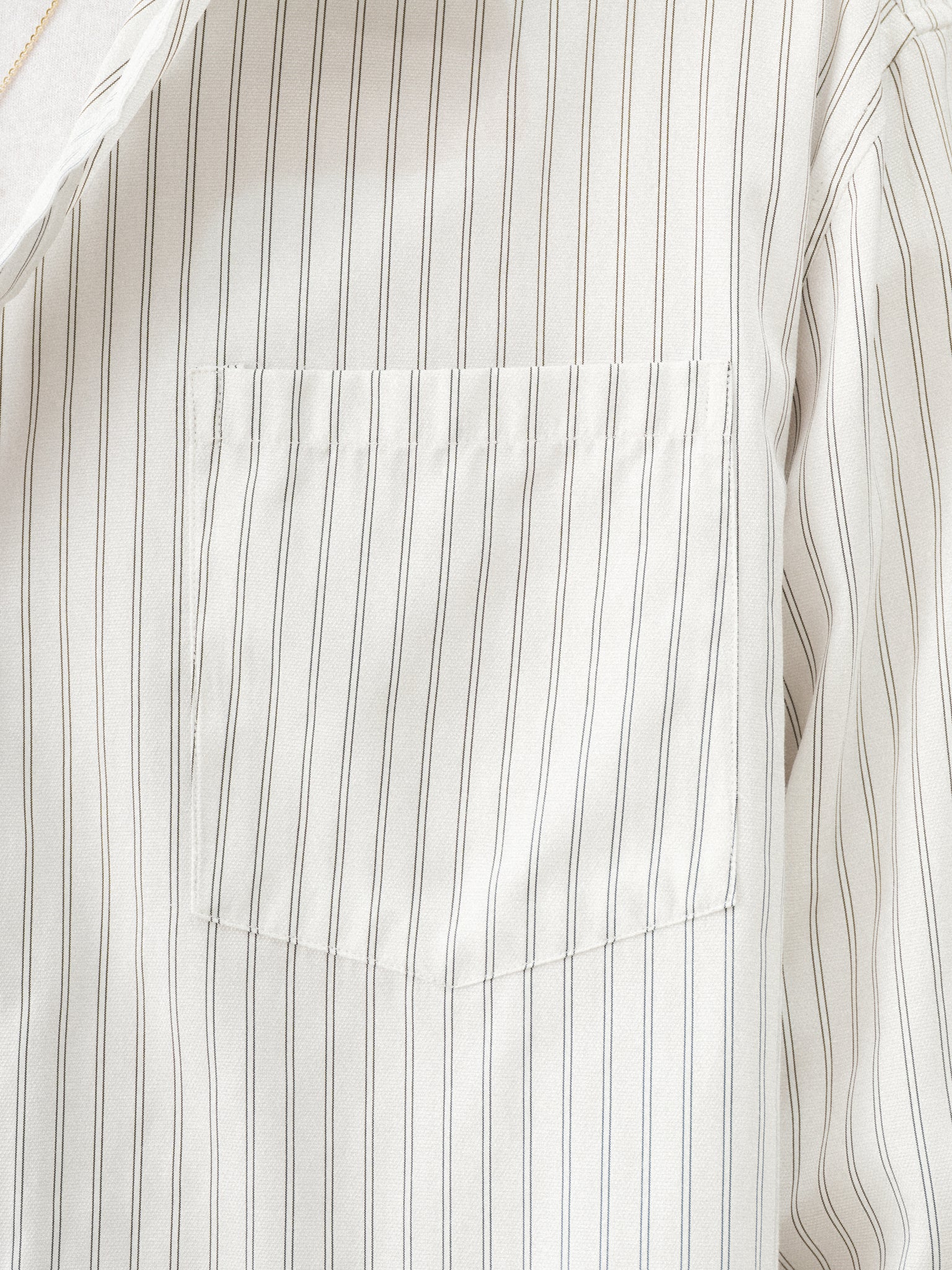 STRIPED BUTTON UP - WHITE