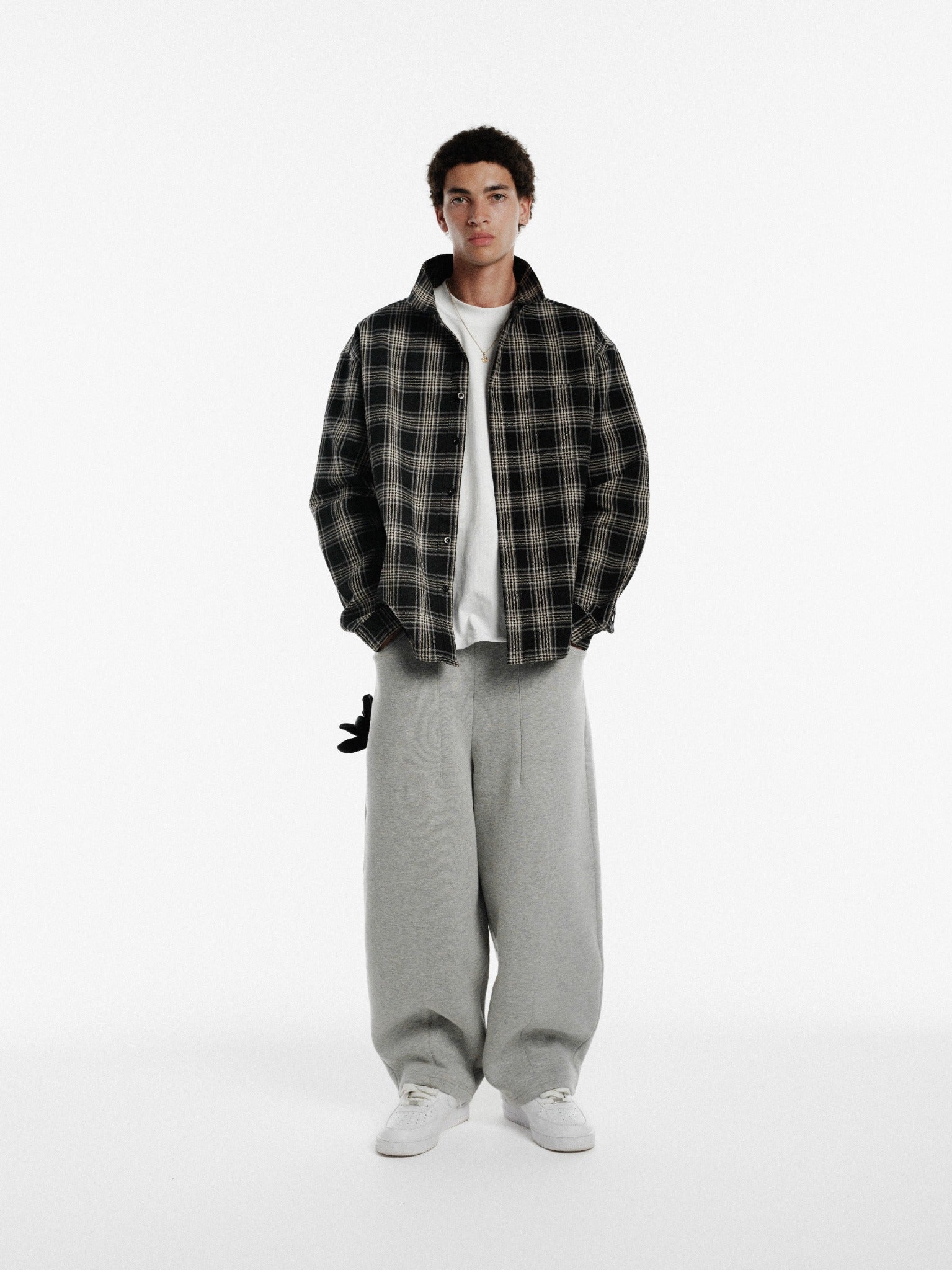 FLANNEL LS SHIRT - BLACK
