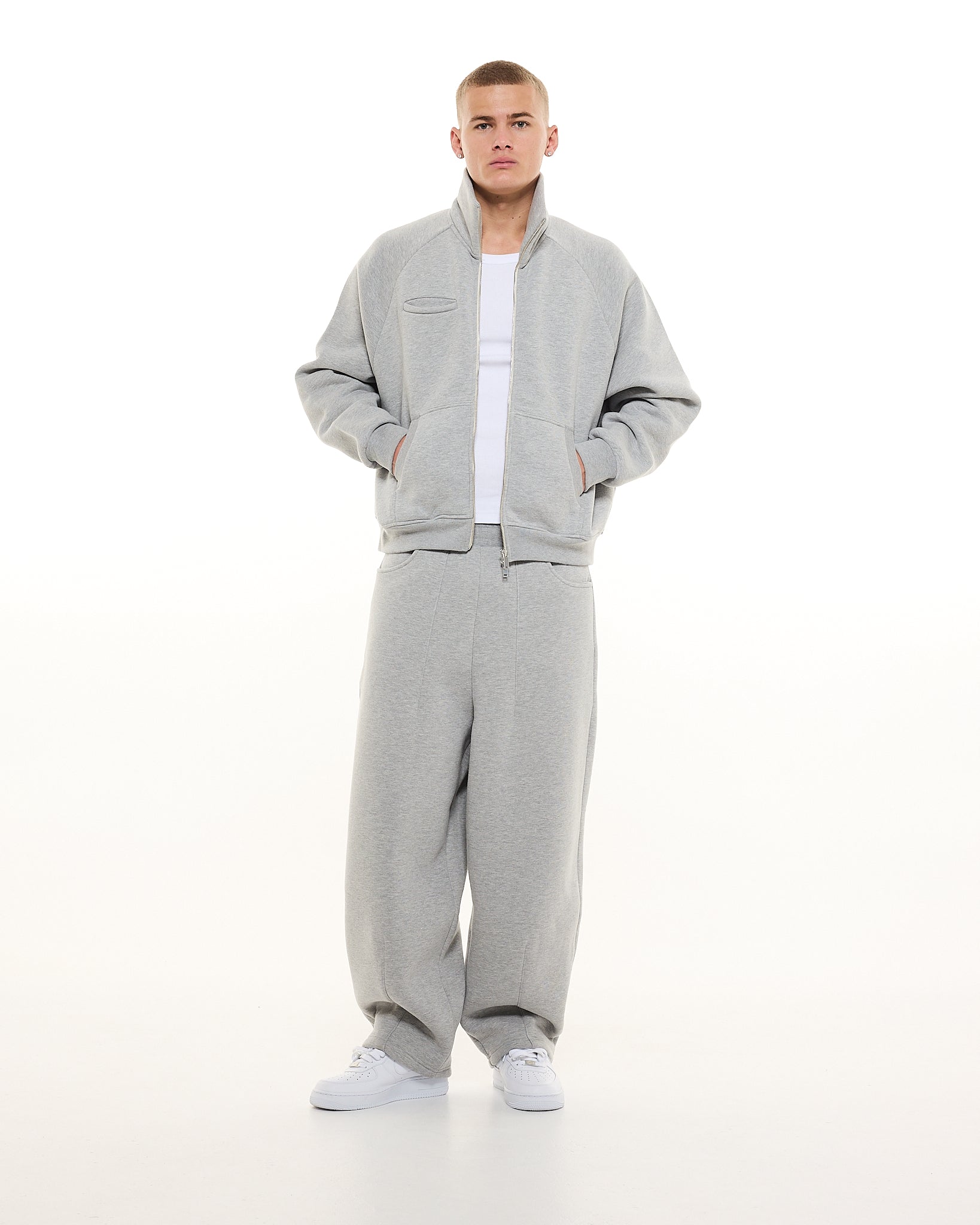 Grey Cozy Track Jacket | Sweats Collective