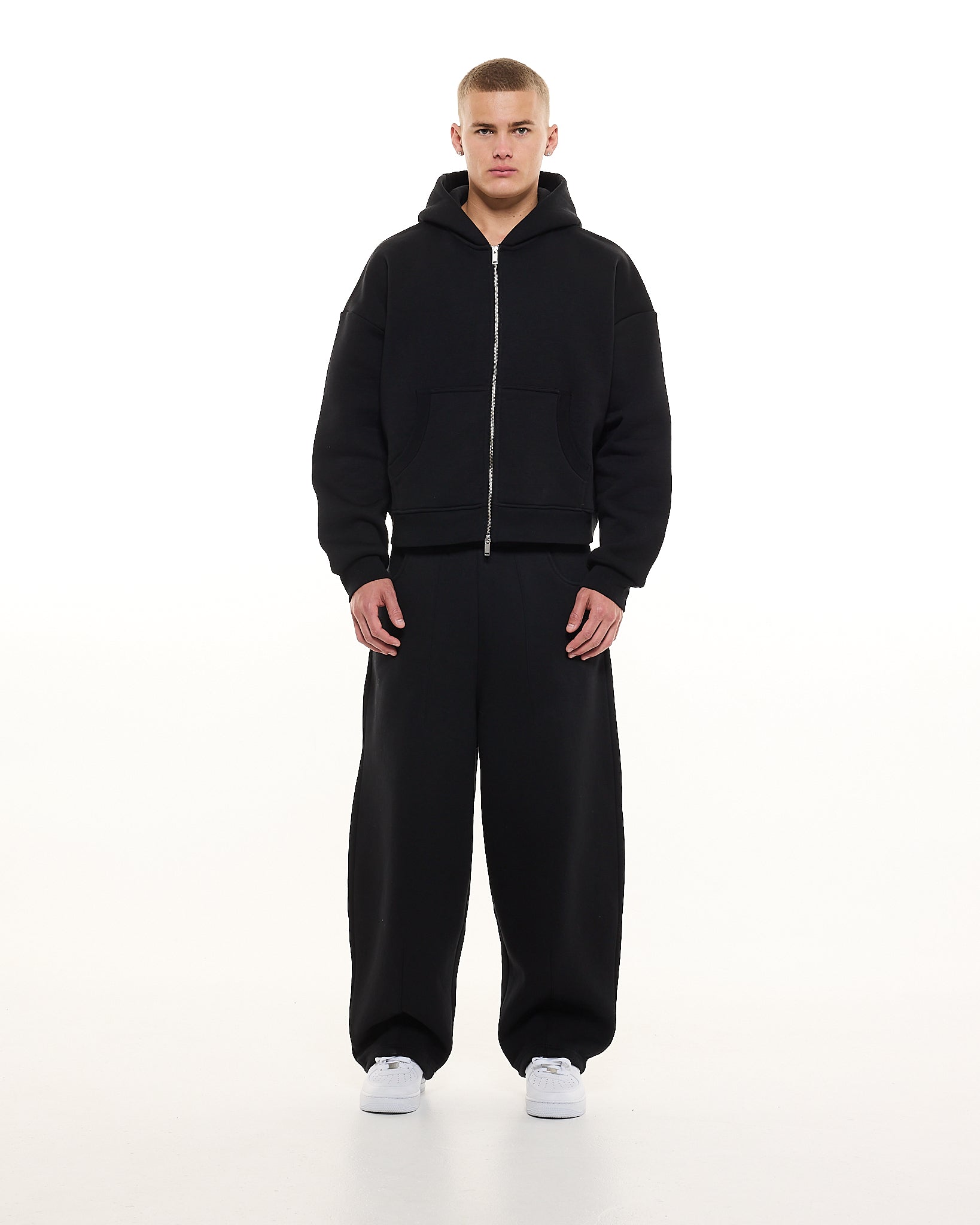 トップス SWEATS COLLECTIVE COZY ZIP UP - BLACK