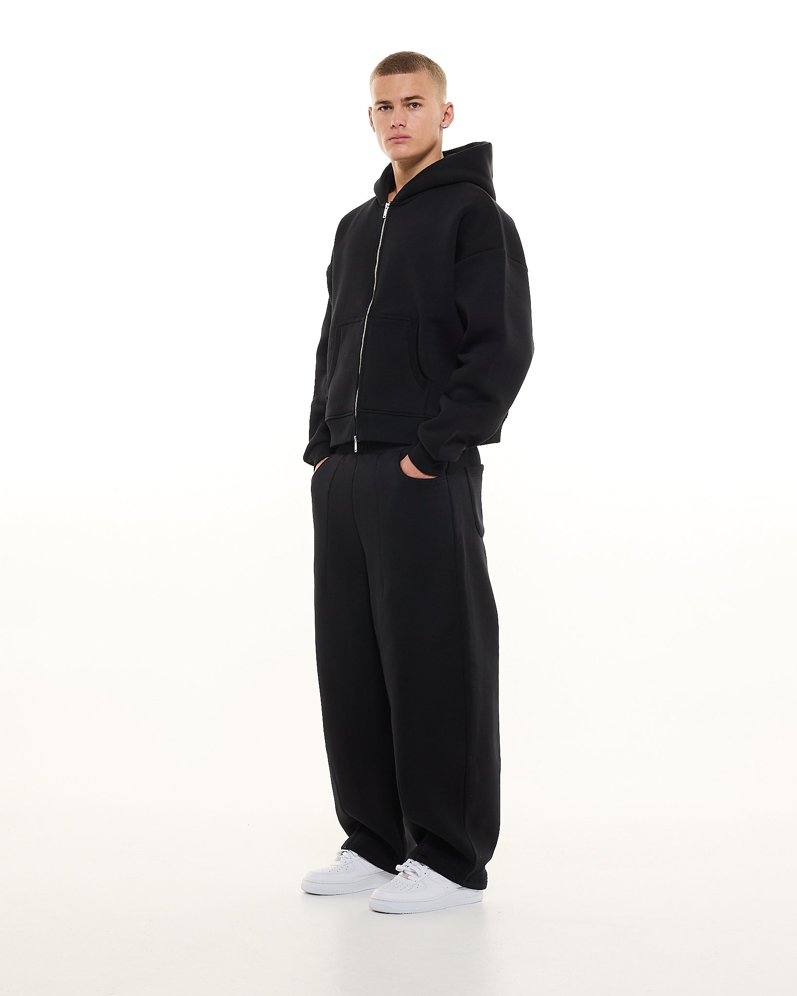 Black Cozy Zip Up | Sweats Collective